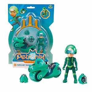 Фигурка Игровая Giochi Preziosi Petronix Defender Tim and Shell - E, Миссия с мотоциклом и съемным рюкзаком, 7 см, Супергерой, Трансформируемая для детей от 3 лет - Фото 1