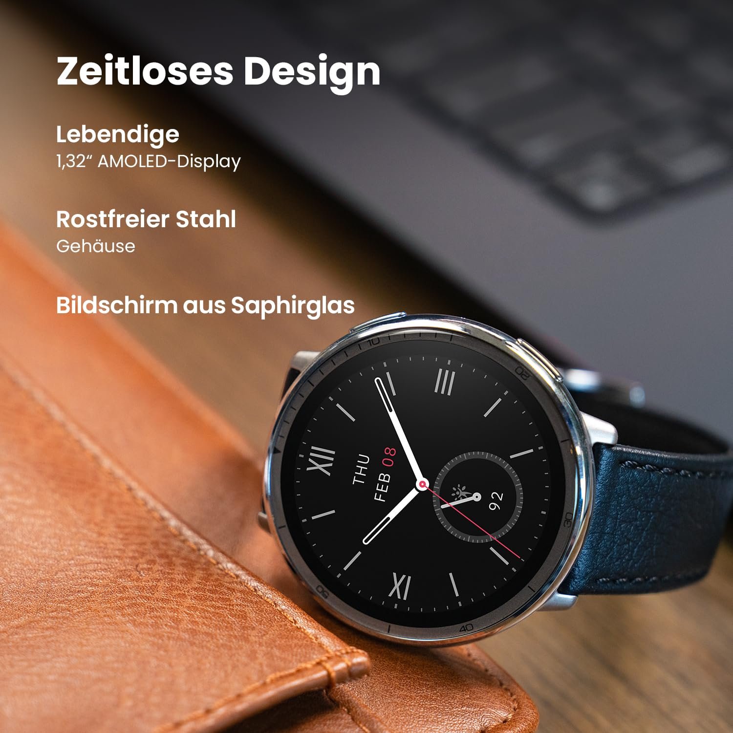 Смарт-годинник Amazfit Active 2 44 мм, NFC, AI, Голосове керування, GPS, 10 днів роботи від батареї, Фітнес-трекер, 160+ спортивних режимів, 5 ATM водонепроникність, Чорний, фото №3