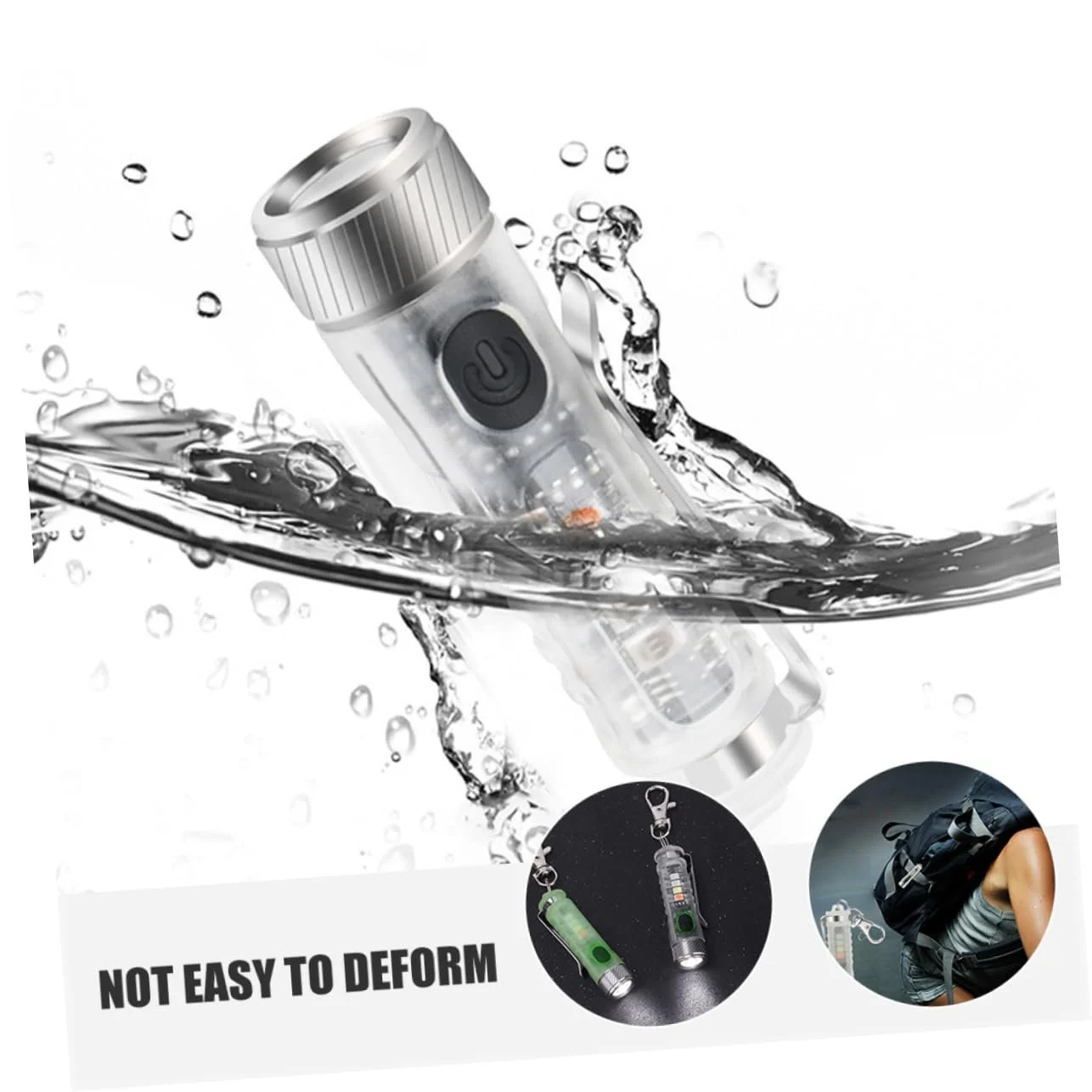 Фонарик iBaselnic Перезаряжаемый Портативный LED Мини-фонарик-брелок для ключей для наружного использования Нержавеющая сталь, фото №9