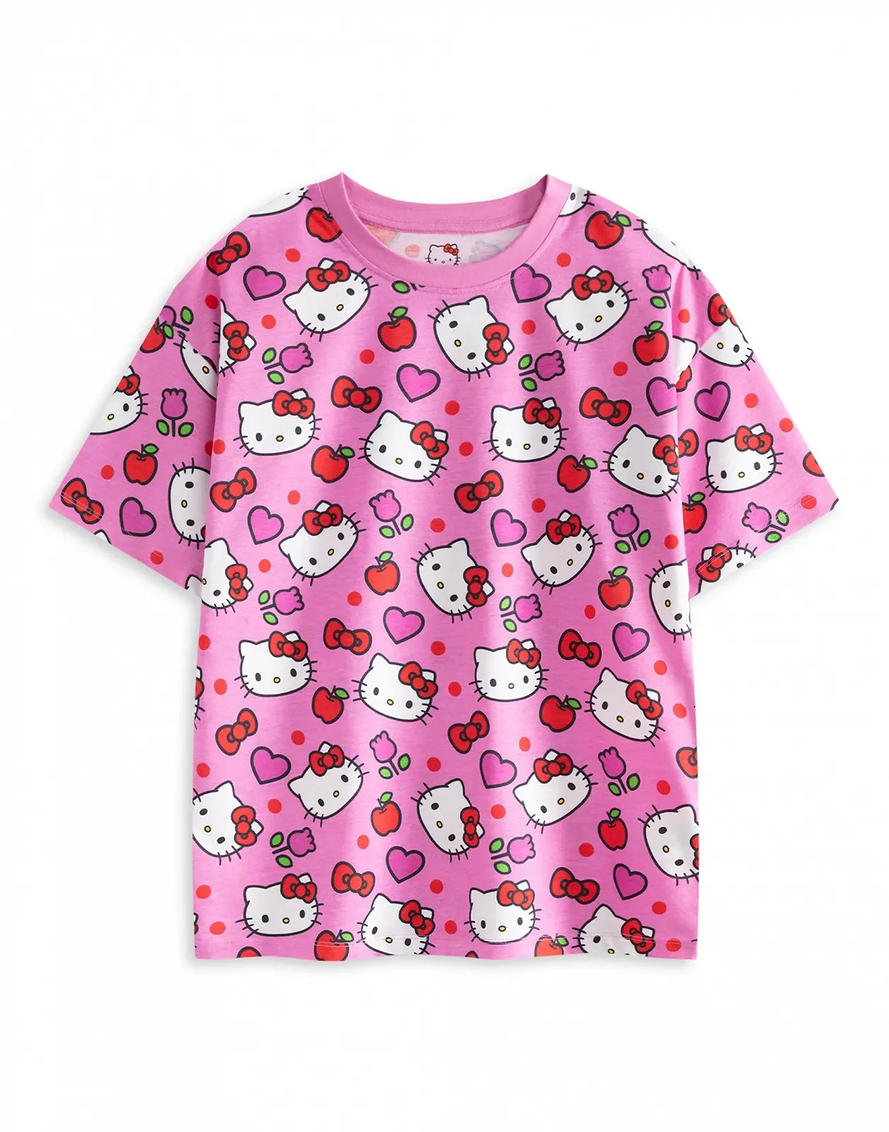 Комплект пижамный Hello Kitty Розовый с короткими рукавами и шортами | Мультипак из 2 предметов одежды для сна с сердечками и бантами | Детская одежда для дома с мультяшным принтом | Hello Kitty Merch, фото №8 Комплект пижамный Hello Kitty Розовый с короткими рукавами и шортами | Мультипак из 2 предметов одежды для сна с сердечками и бантами | Детская одежда для дома с мультяшным принтом | Hello Kitty Merch, фото №8