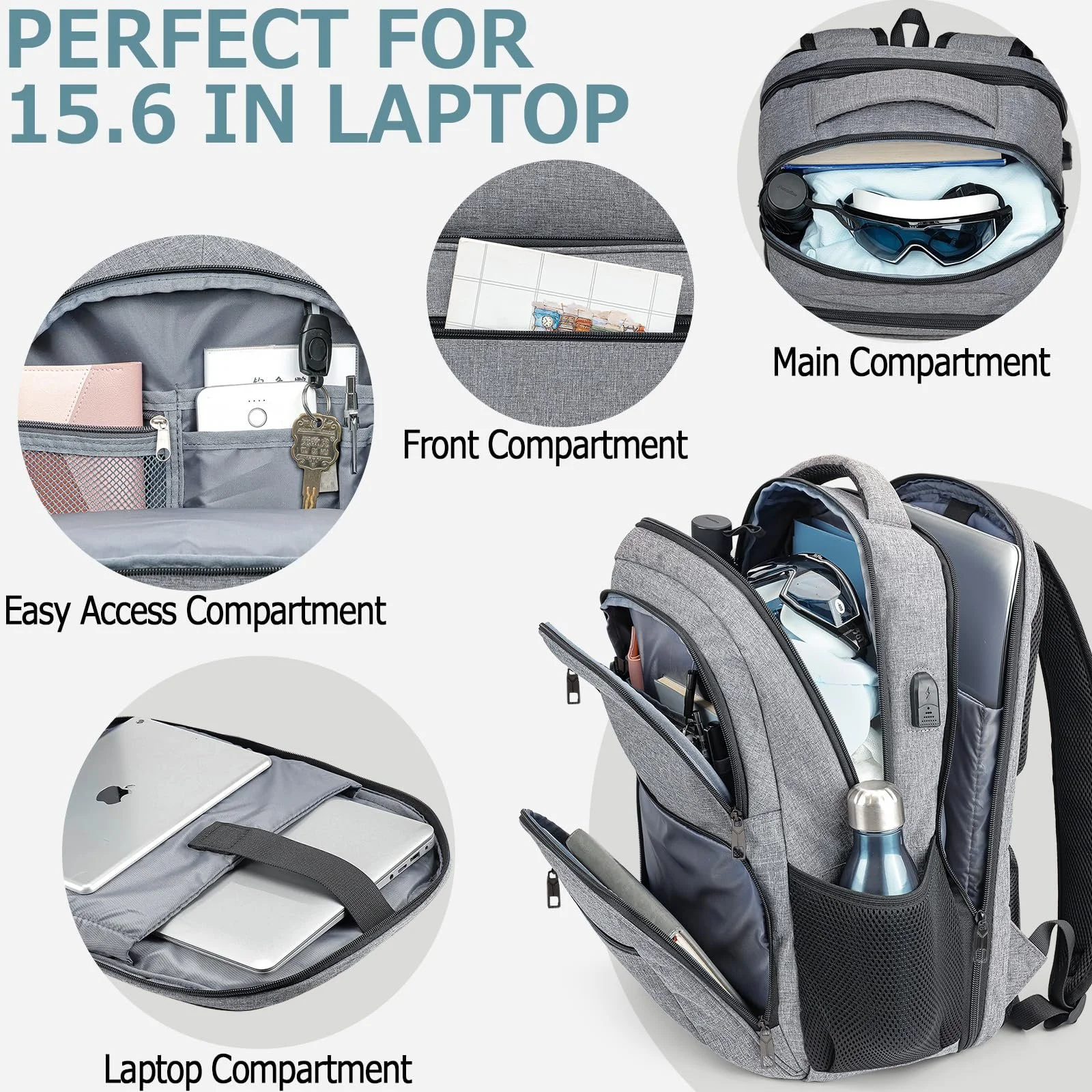 Рюкзак BIKROD 15.6" USB Anti-Theft 20-35 L Black, фото №2 Рюкзак BIKROD 15.6" USB Anti-Theft 20-35 L Black, фото №2