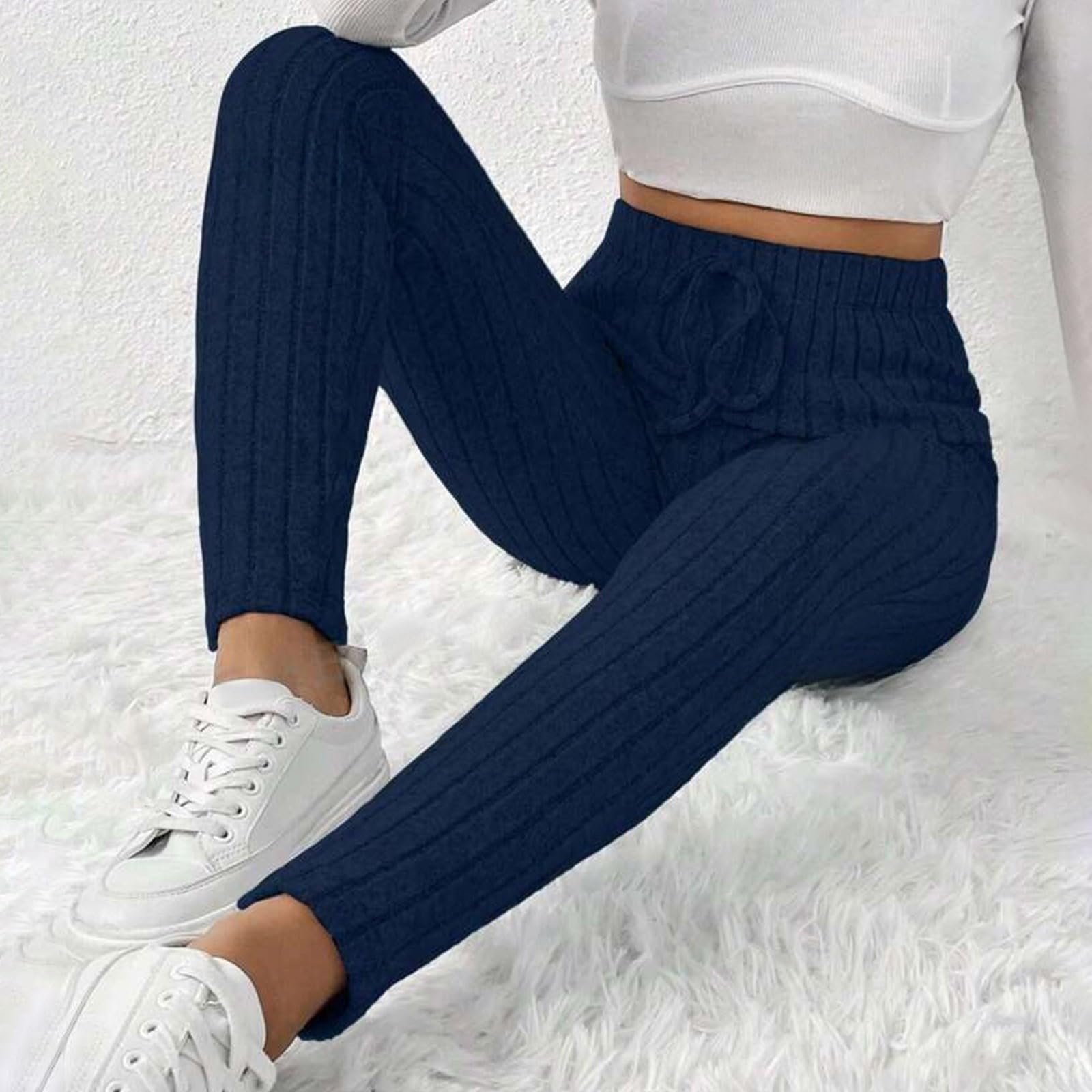 Жіночі Модні Однотонні Спортивні з високою талією та поясом, оксамитові легінси Ene, модель 2025, фото №5