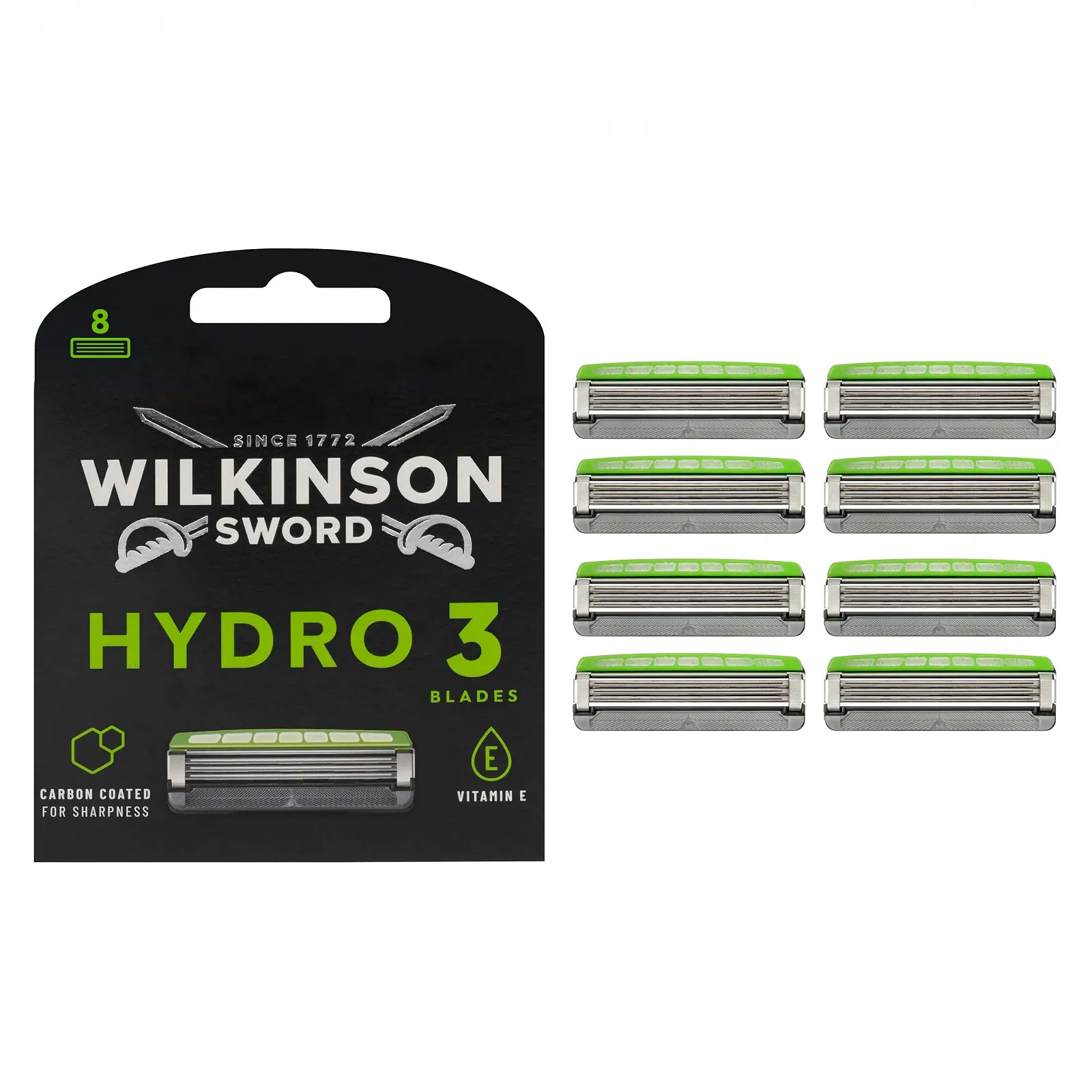 Бритва Wilkinson Sword Hydro 3 для мужчин с 8 сменными кассетами 3 лезвия, фото №1