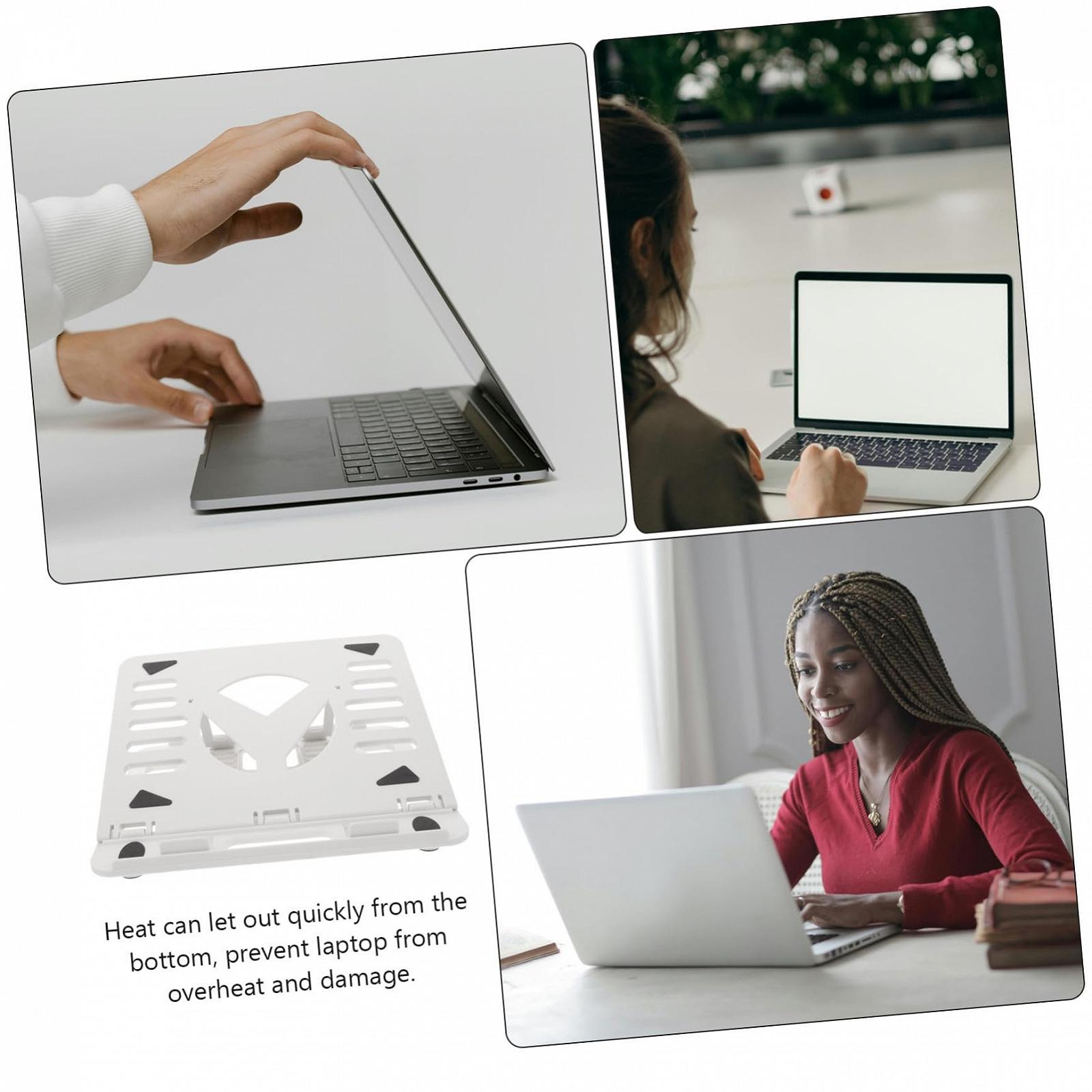 Підставка для ноутбука складана Kisangel пластикова портативна з функцією охолодження регульована для офісу зустрічей та в дорозі багатофункціональна для планшета, фото №7