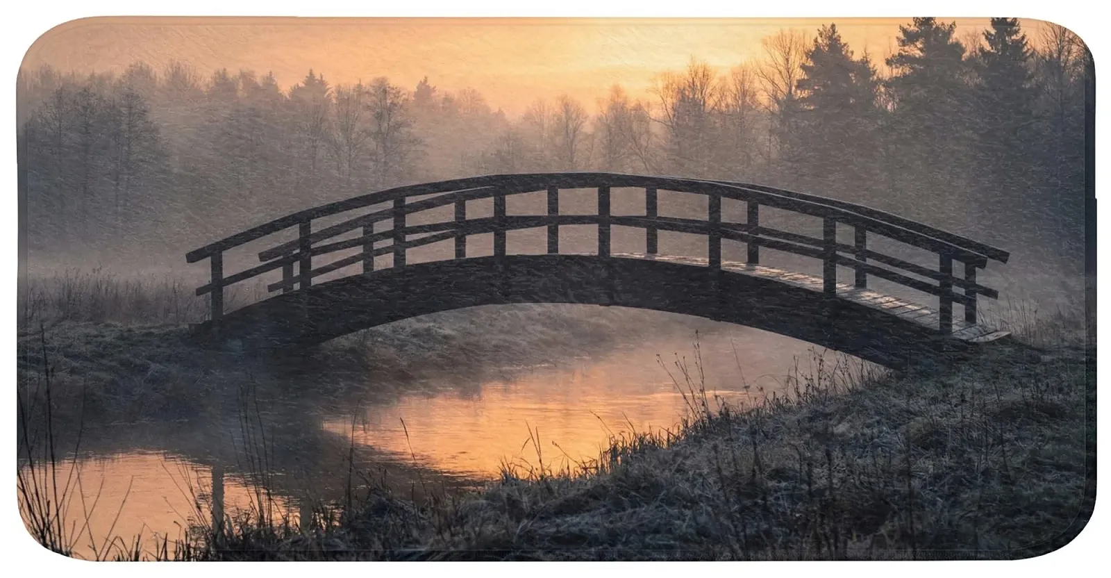 Килимок для ванної Badezimmer Deko 120x60 см прямокутний протиковзний Memory foam Misty Trees Water, фото №1 Килимок для ванної Badezimmer Deko 120x60 см прямокутний протиковзний Memory foam Misty Trees Water, фото №1