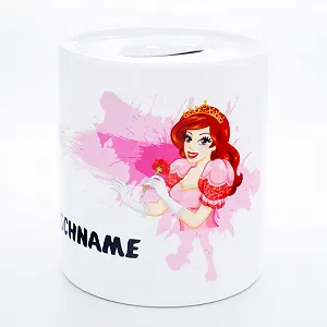 Копилка керамическая с персонализированным именем Принцесса 9.5x8.2 см Белый - Фото 1