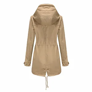 Вітровка Жіноча з Капюшоном Вільна Однотонна Стильна synthetic.ua - Фото 1