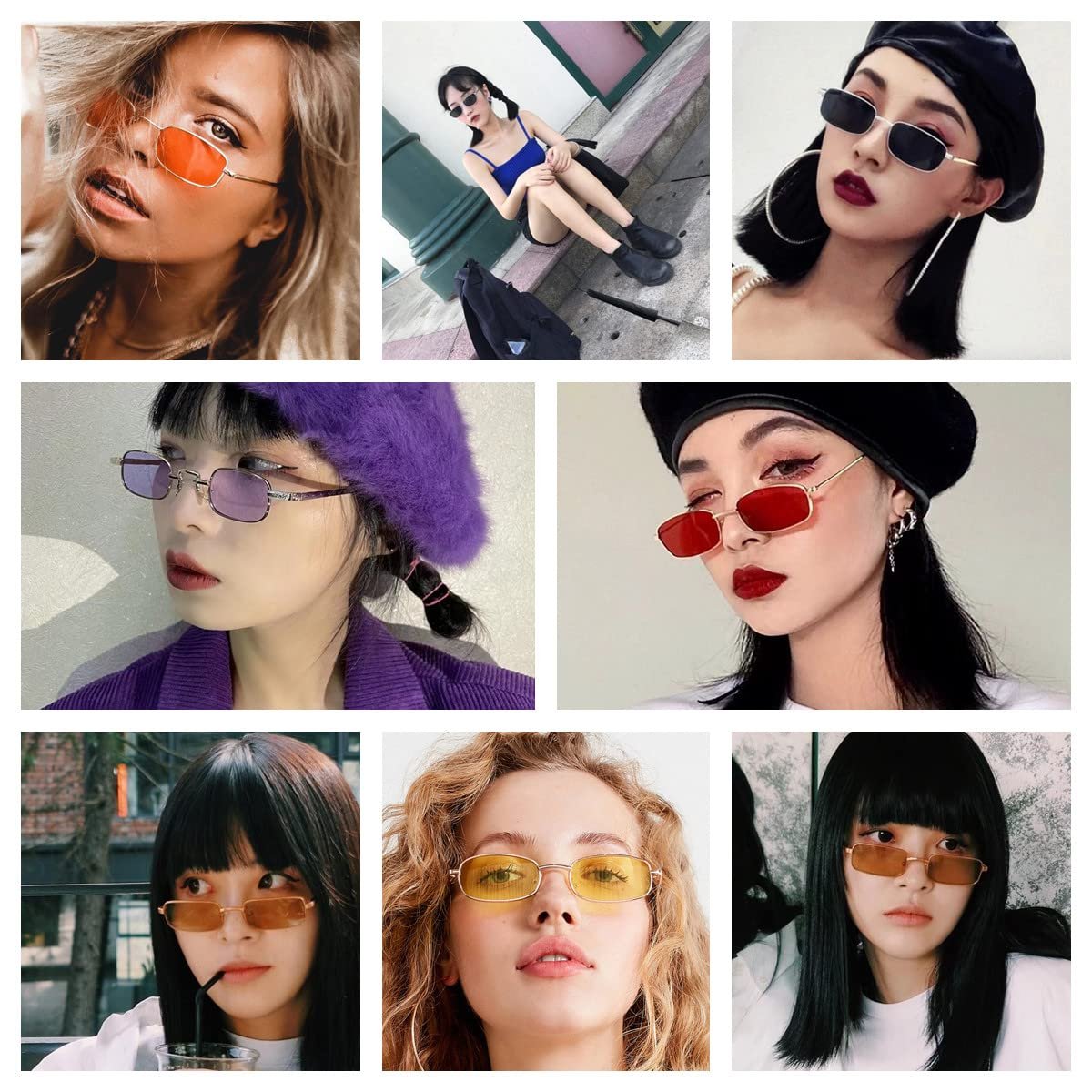 Сонцезахисні окуляри Прямокутні Класичні Ретро Тонка металева оправа Вінтажні, фото №6 Сонцезахисні окуляри Прямокутні Класичні Ретро Тонка металева оправа Вінтажні, фото №6