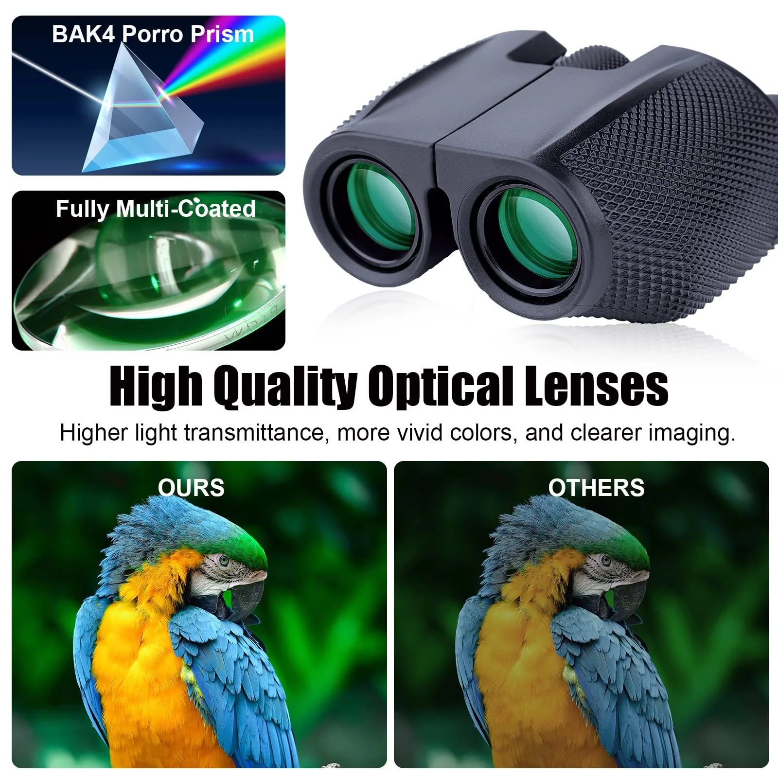 Бінокль компактний LAKWAR 12x25 портативний з нічним баченням, фото №2