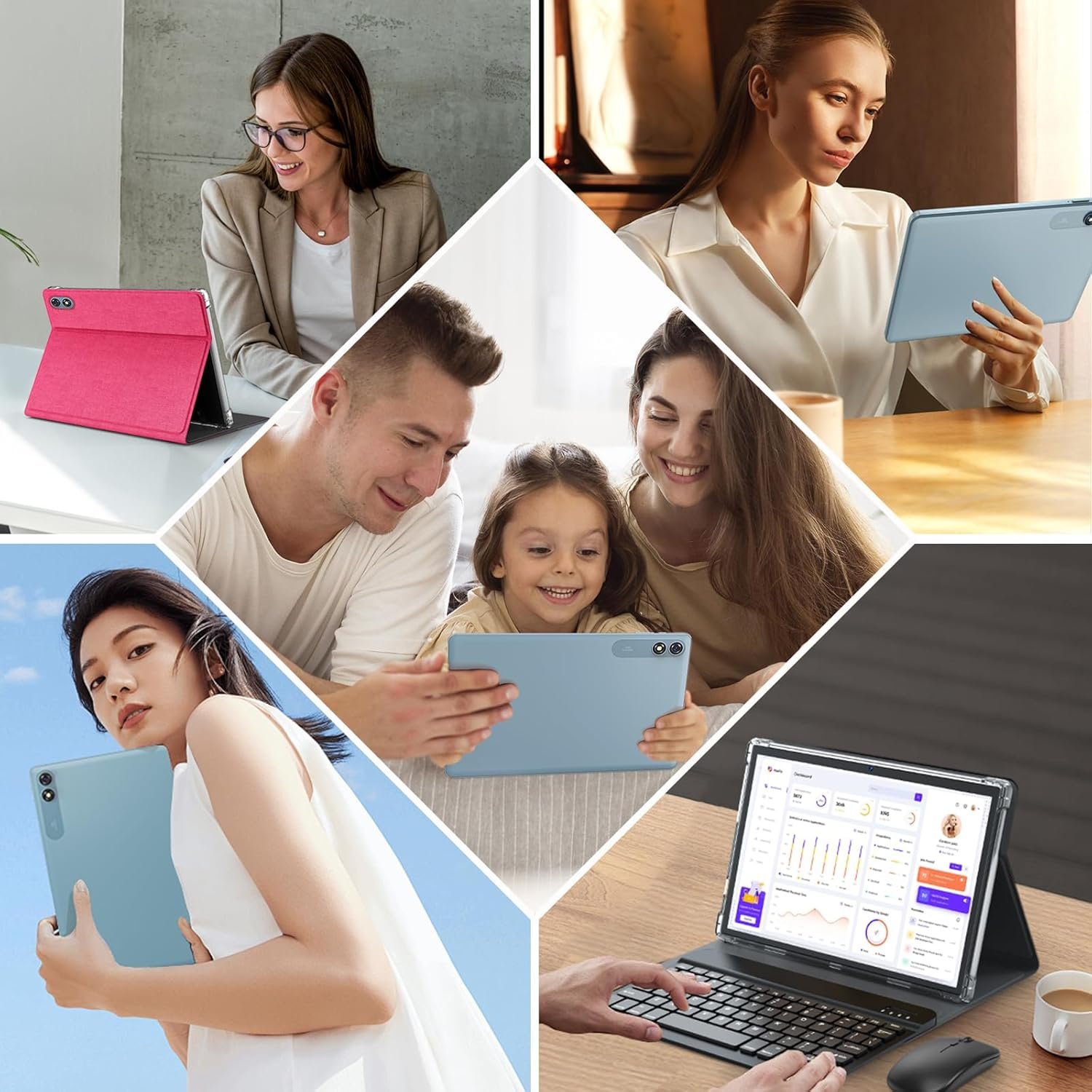 Планшет 10.1" QDDQ T901 6+18/256Gb 8 ядер Android 15 8000 mAh Blue, фото №5