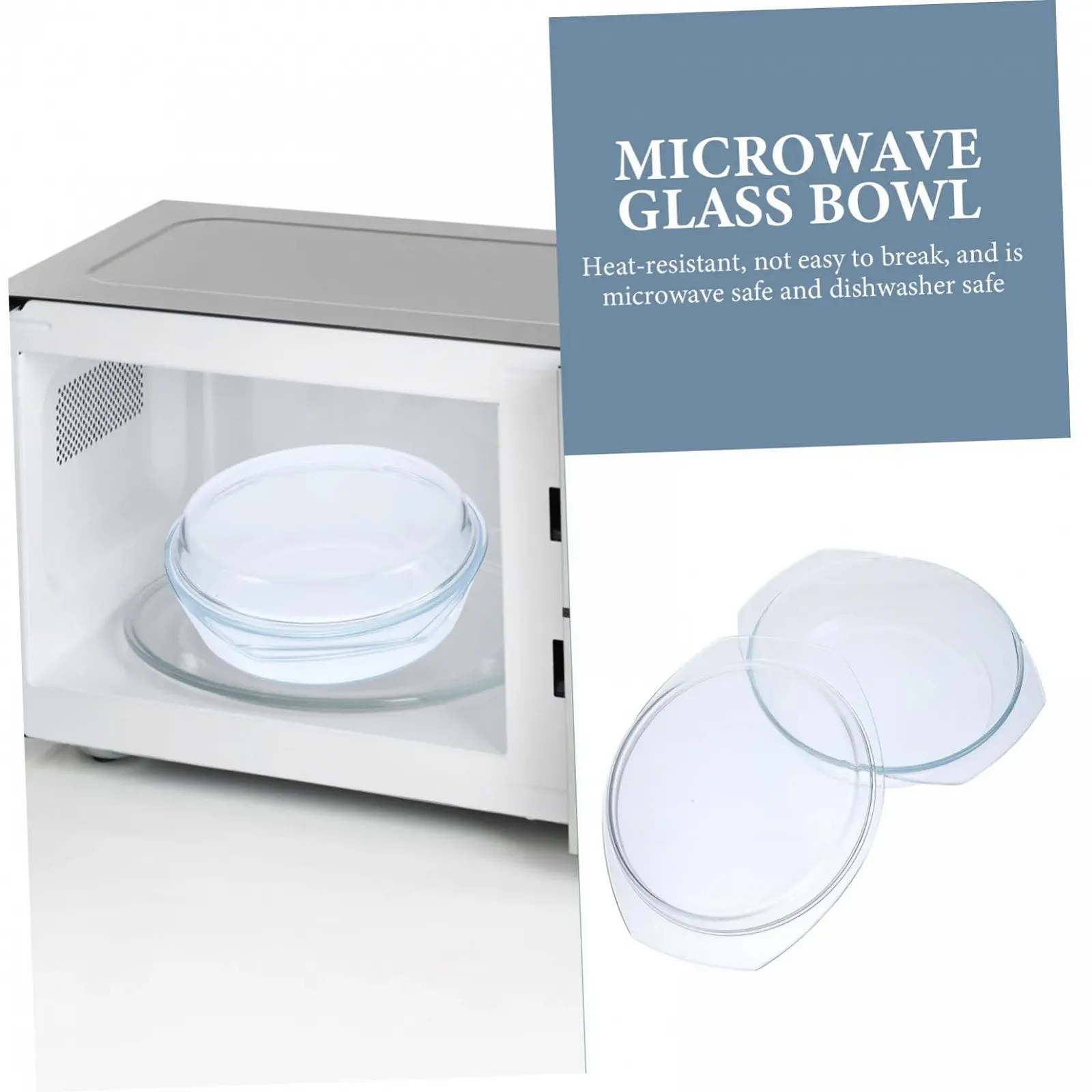 Форма для запекания стеклянная круглая с крышкой и ручками для микроволновой печи, фото №7