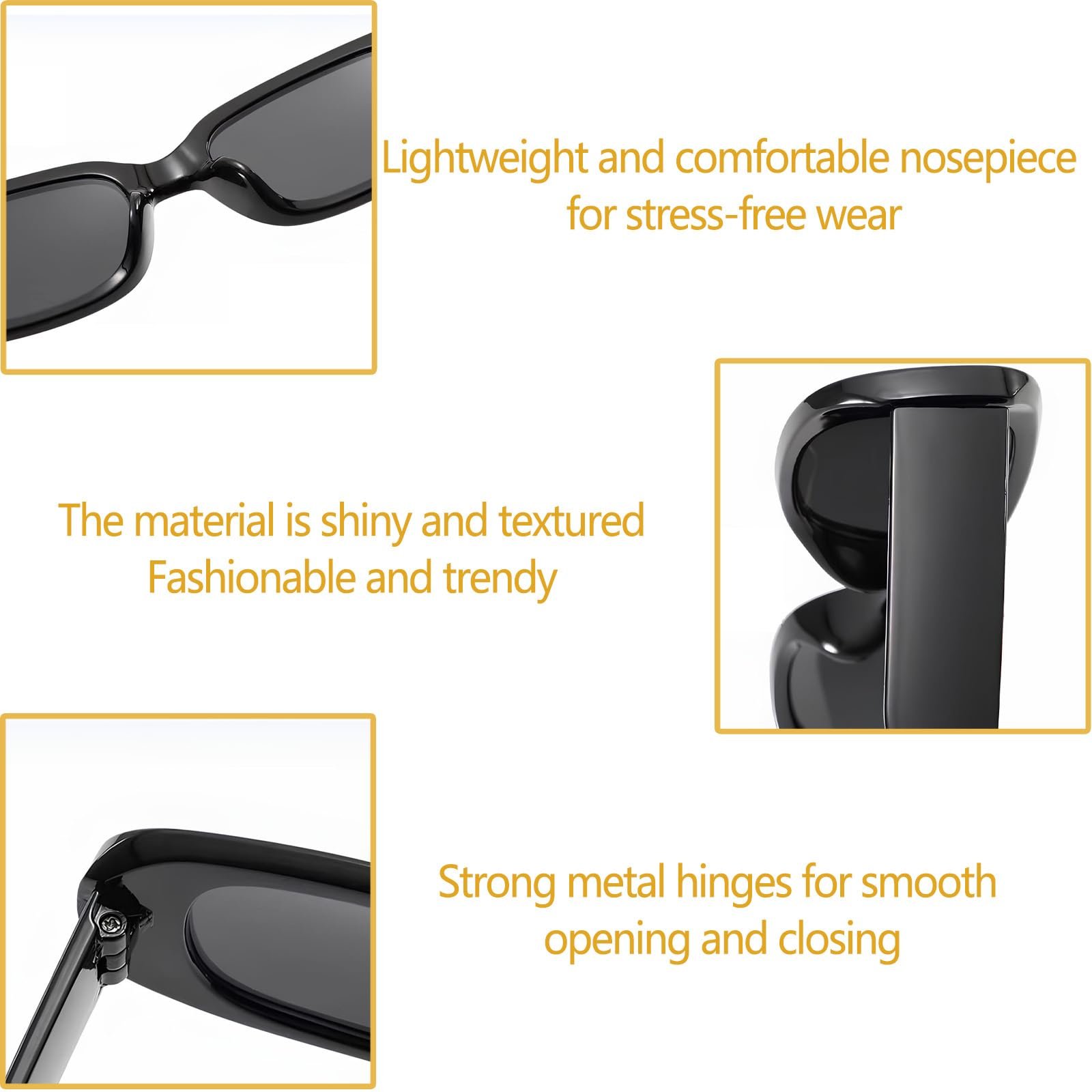 Солнцезащитные очки Женские Ретро 90-х, 4 шт., черные, фото №5 Солнцезащитные очки Женские Ретро 90-х, 4 шт., черные, фото №5