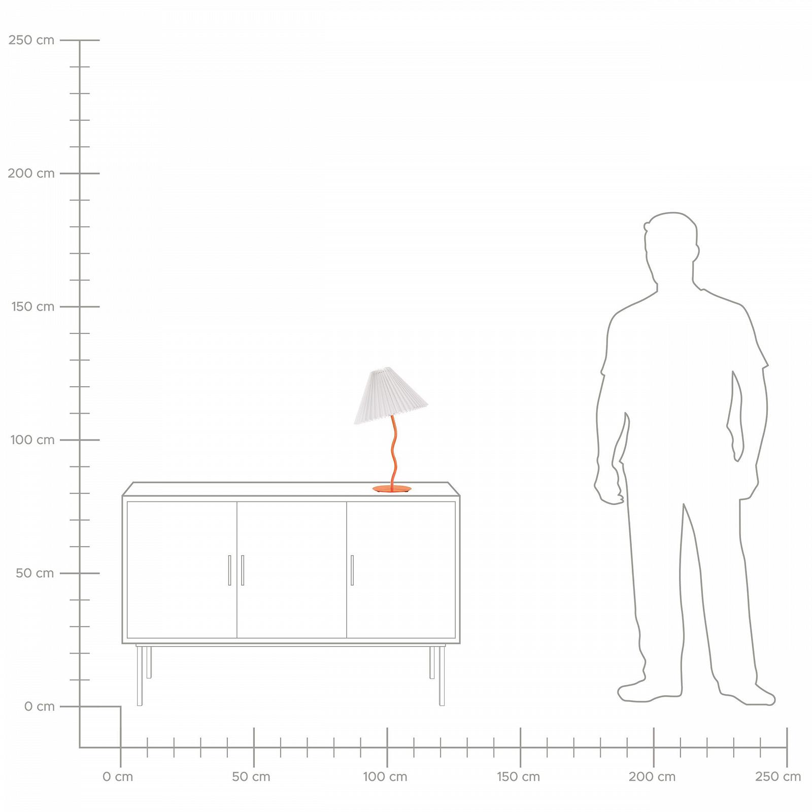 Настільна лампа Beliani Alwero Металева основа Плісований тканинний абажур Конусна форма Помаранчевий, фото №8