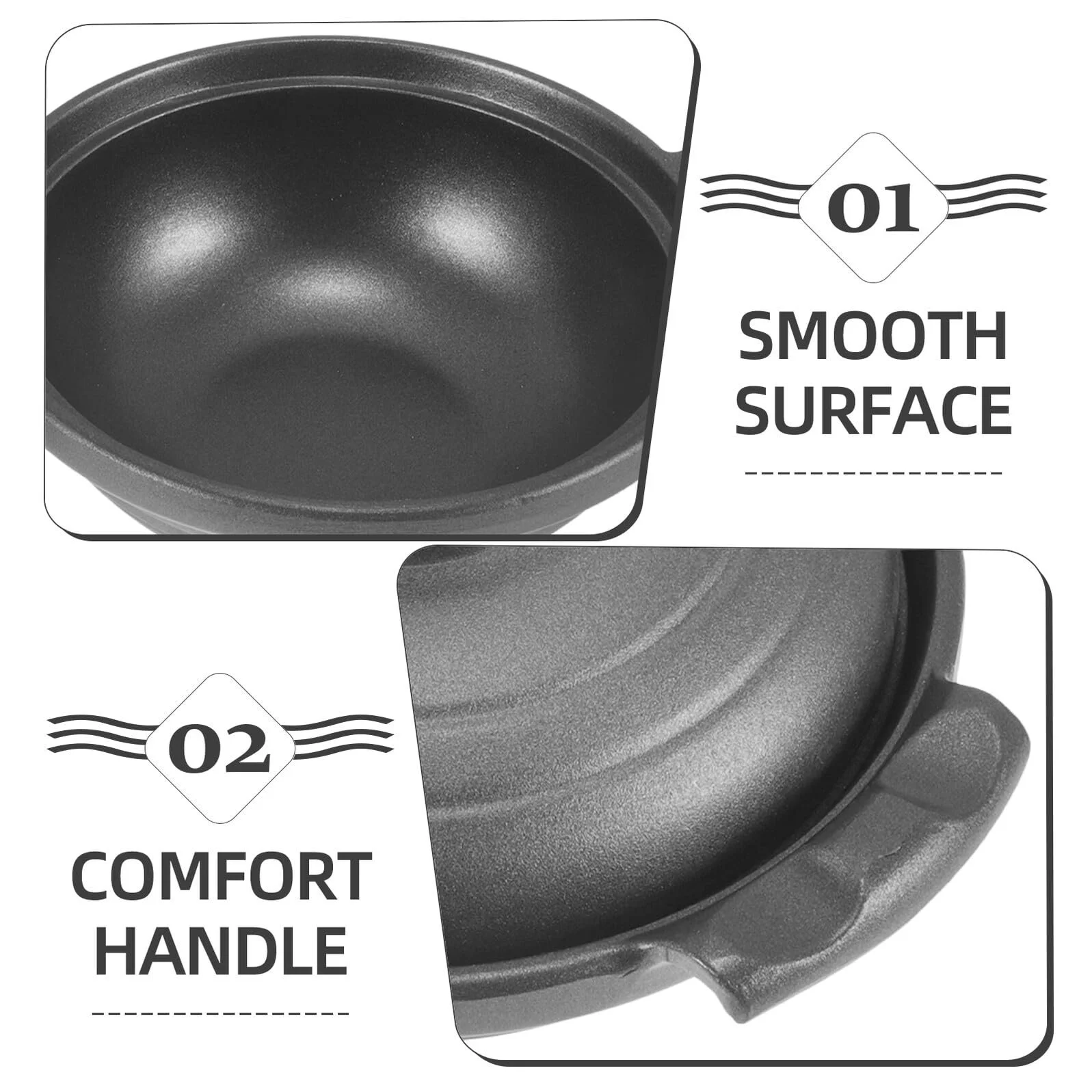 Каструля керамічна ABOOFAN з двома ручками антипригарна термостійка, фото №5