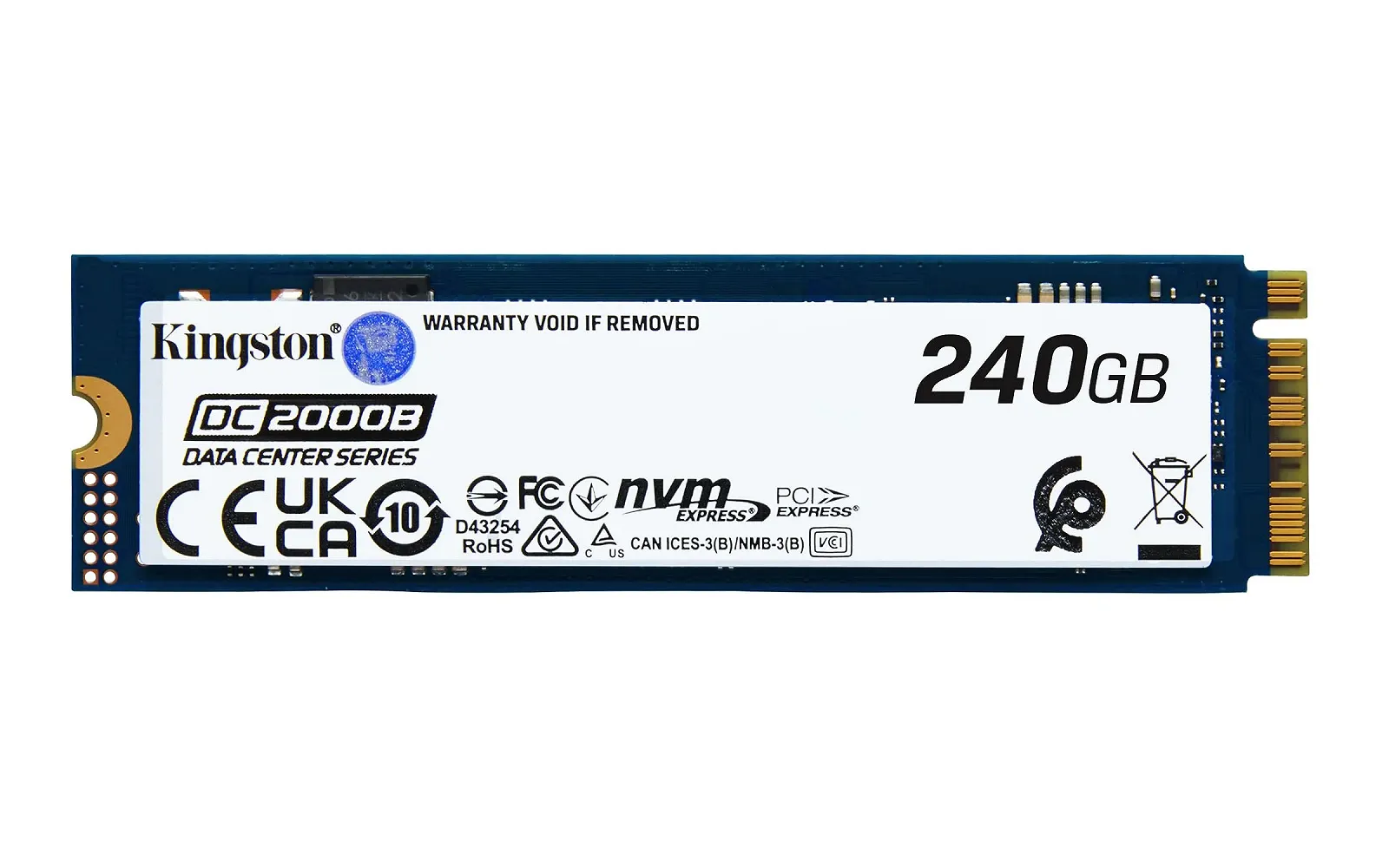 Enterprise SSD Kingston Data Center DC2000B SEDC2000BM8/240G PCIe 4.0 NVMe M.2 2280 240 ГБ Heatsink, фото №1 Enterprise SSD Kingston Data Center DC2000B SEDC2000BM8/240G PCIe 4.0 NVMe M.2 2280 240 ГБ Heatsink, фото №1