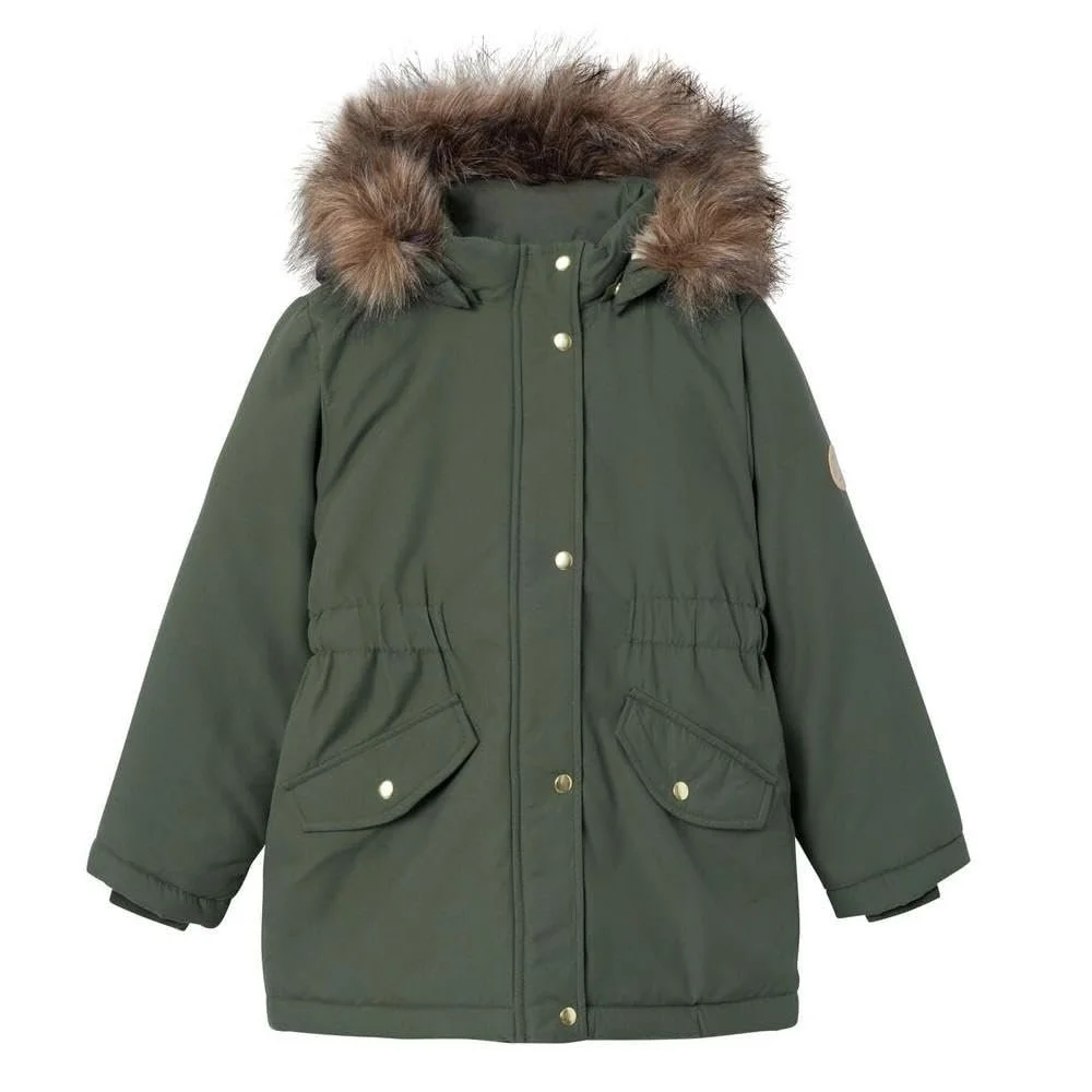 Пальто NAME IT Marlin для дівчат, хакі, фото №1