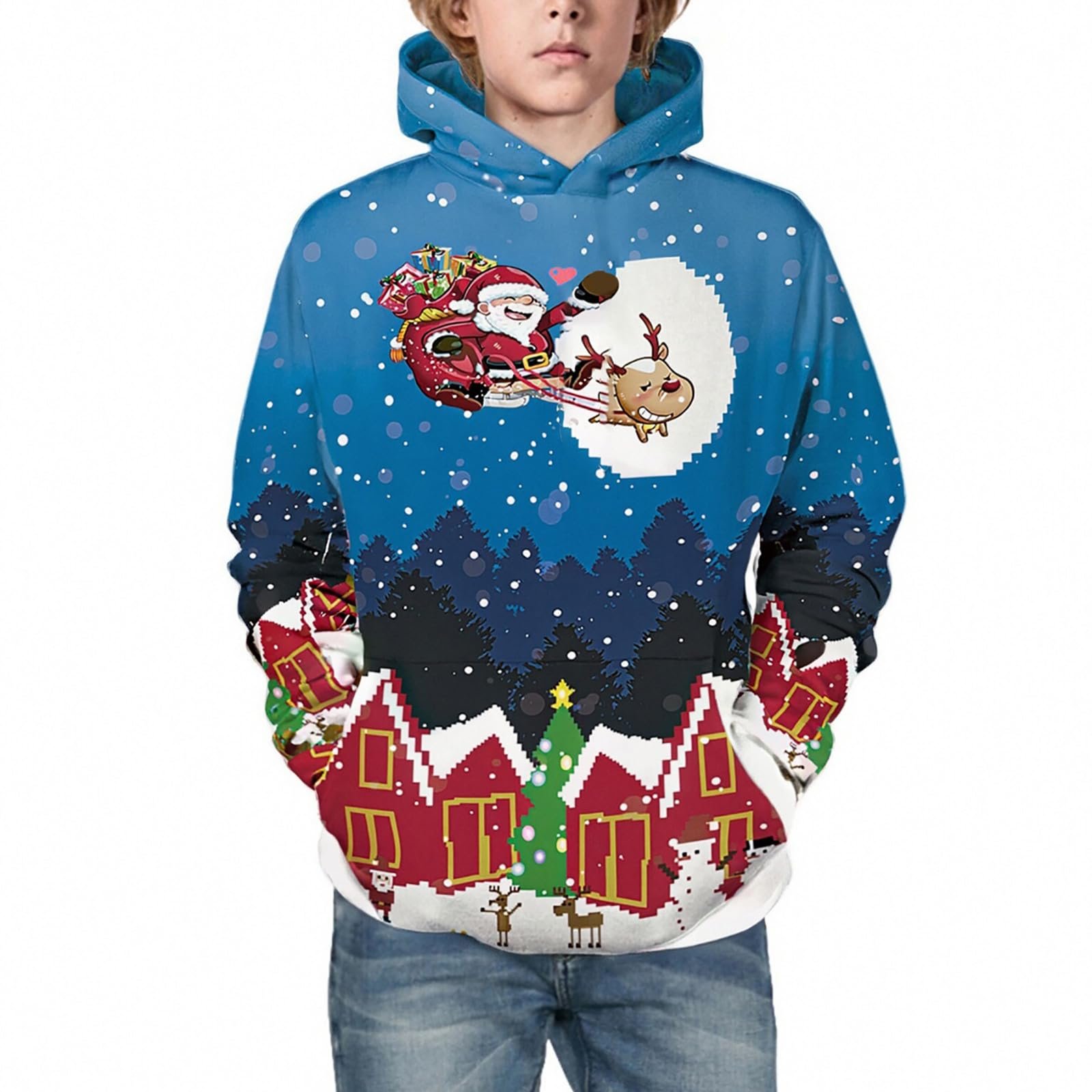 Різдвяний джемпер для дітей з дизайном оленя, фото №3