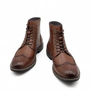 Ботинки Броги Классические мужские на шнуровке synthetic.ua - Фото 1