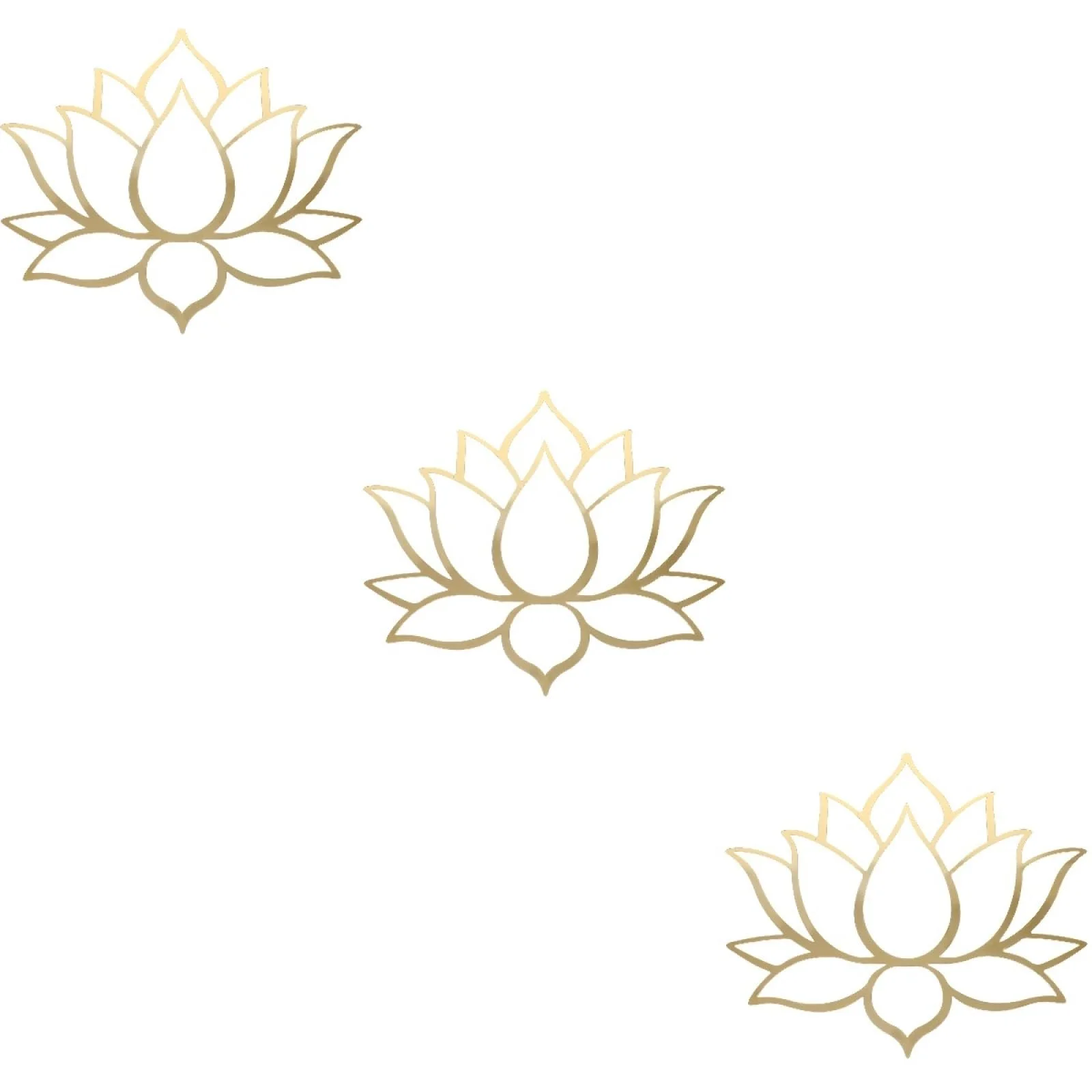 Наклейки на стіну OSALADI Lotus Flower 3 шт. дзеркальні акрилові Золотистий, фото №8