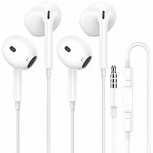 Наушники In-Ear 2 Pack 3.5 мм проводные, HiFi стерео с микрофоном и управлением громкостью для iPhone, Samsung Galaxy, Android, Xiaomi, смартфонов, ноутбуков, MP3/MP4 плееров и др. - Фото 1