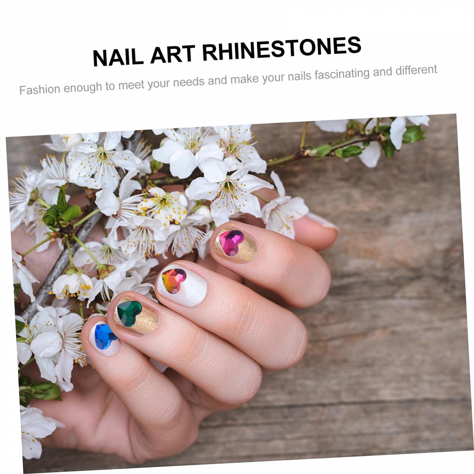 Стразы для ногтей Сердце 100 шт. Разноцветные украшения для маникюра, фото №5