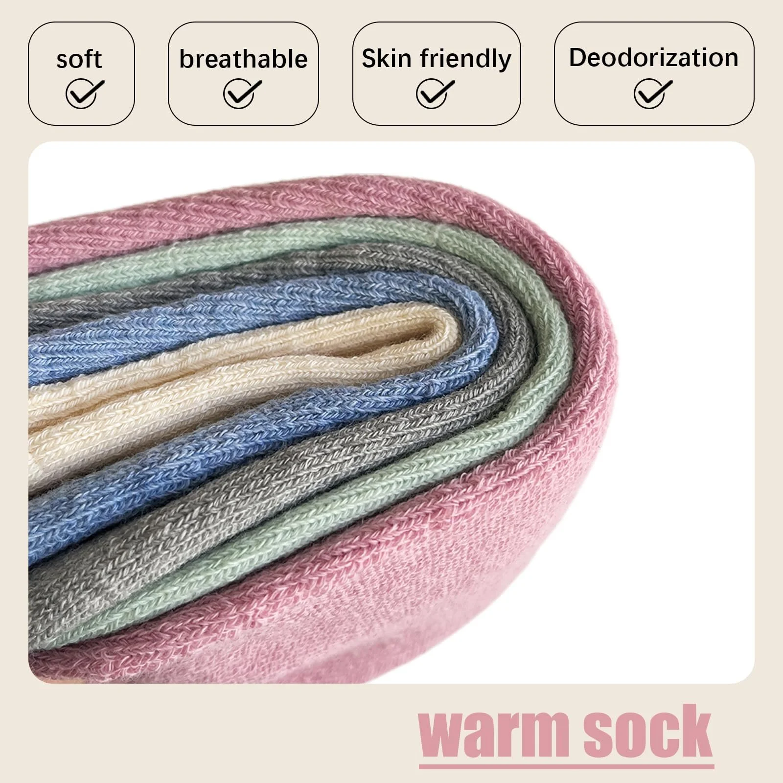 5 пар термошкарпеток, товсті дихаючі шкарпетки, фото №4