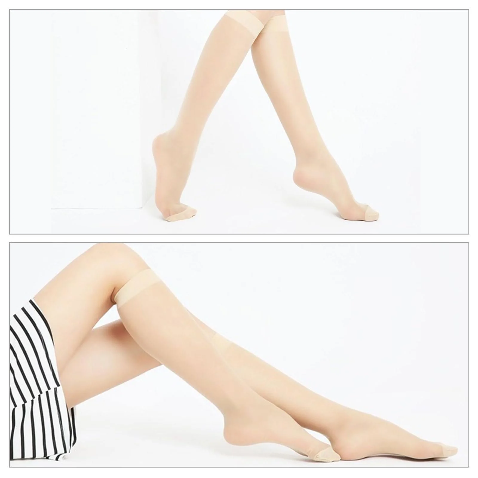 Шкарпетки гольфи жіночі нейлонові 12 пар, посилений носок, фото №2