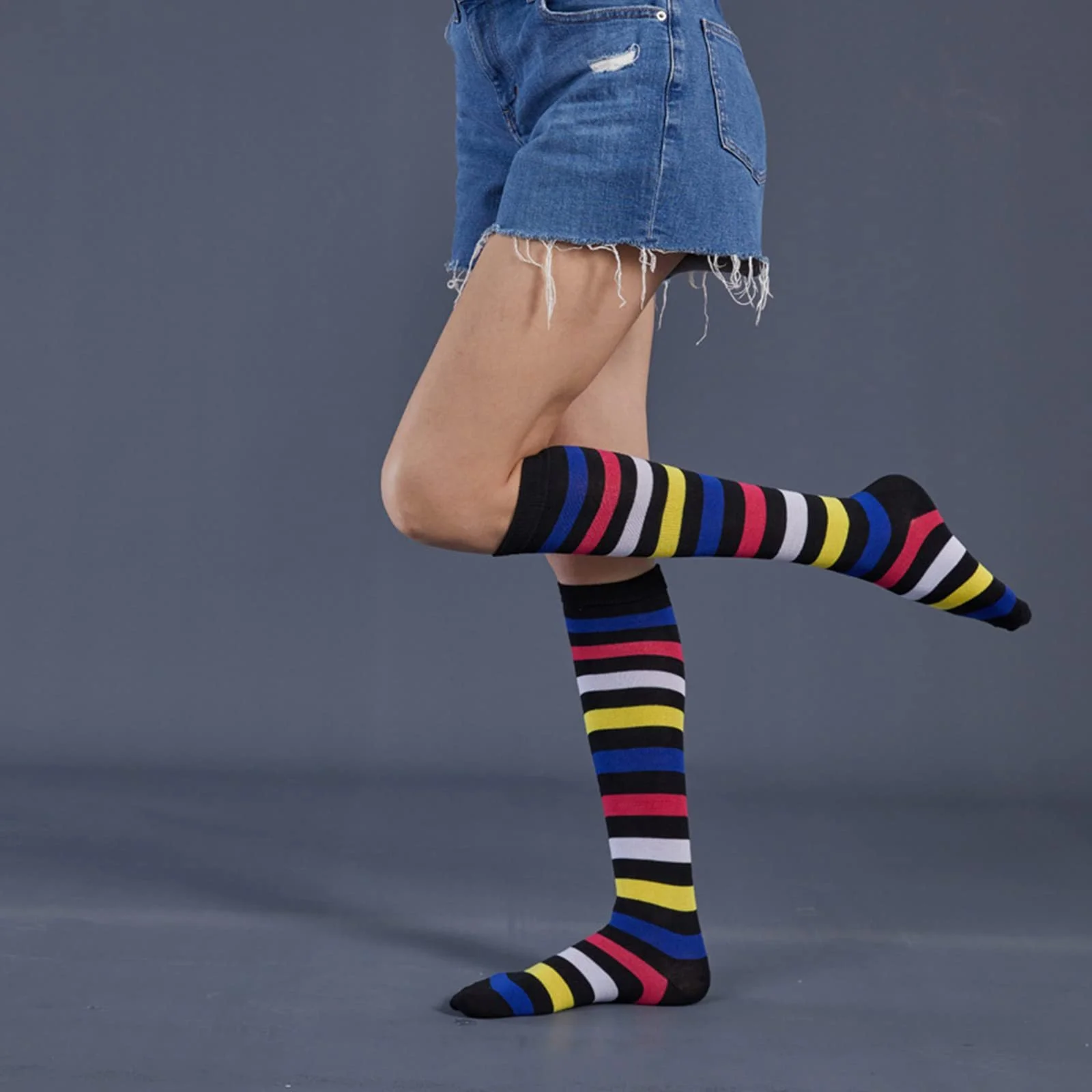 Смугасті гольфи для жінок Бавовняні, фото №2 Смугасті гольфи для жінок Бавовняні, фото №2