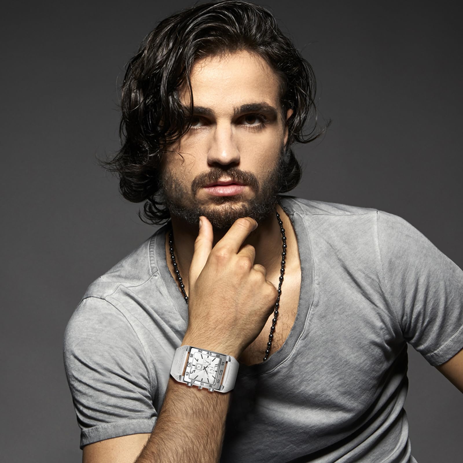 Годинник Silverora Чоловічий Steampunk Кварцовий Ремінець Шкіра Великий Циферблат Арабські Цифри, фото №2 Годинник Silverora Чоловічий Steampunk Кварцовий Ремінець Шкіра Великий Циферблат Арабські Цифри, фото №2