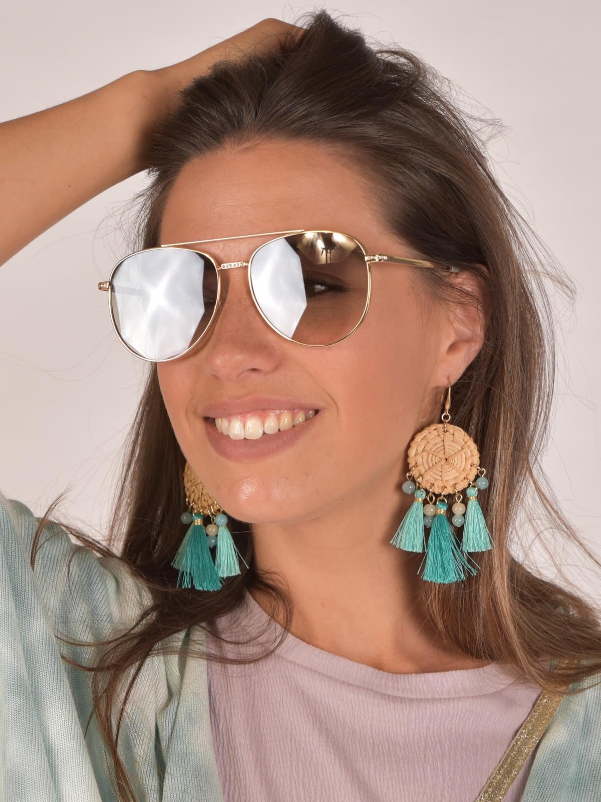 Авіатори styleBREAKER 09020119 з аплікацією зі стразів, фото №7