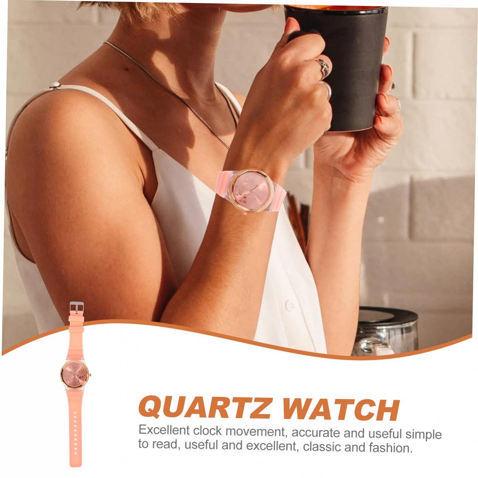 Годинник жіночий PartyKindom з силіконовим ремінцем, аналоговий, кварцовий механізм, фото №3