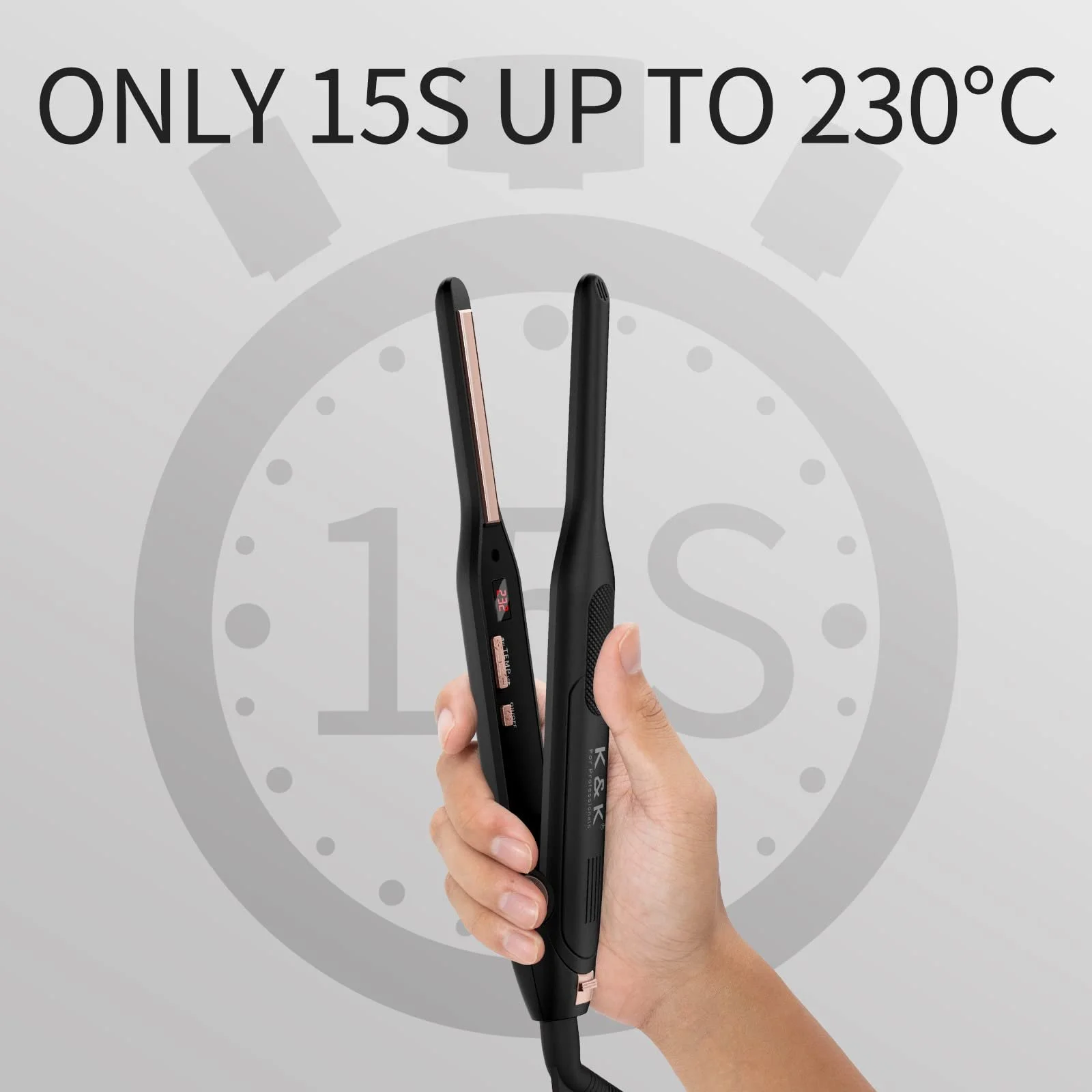 Hair Straightener K&K Mini Professional 15S Titanium 7 мм, фото №8 Hair Straightener K&K Mini Professional 15S Titanium 7 мм, фото №8