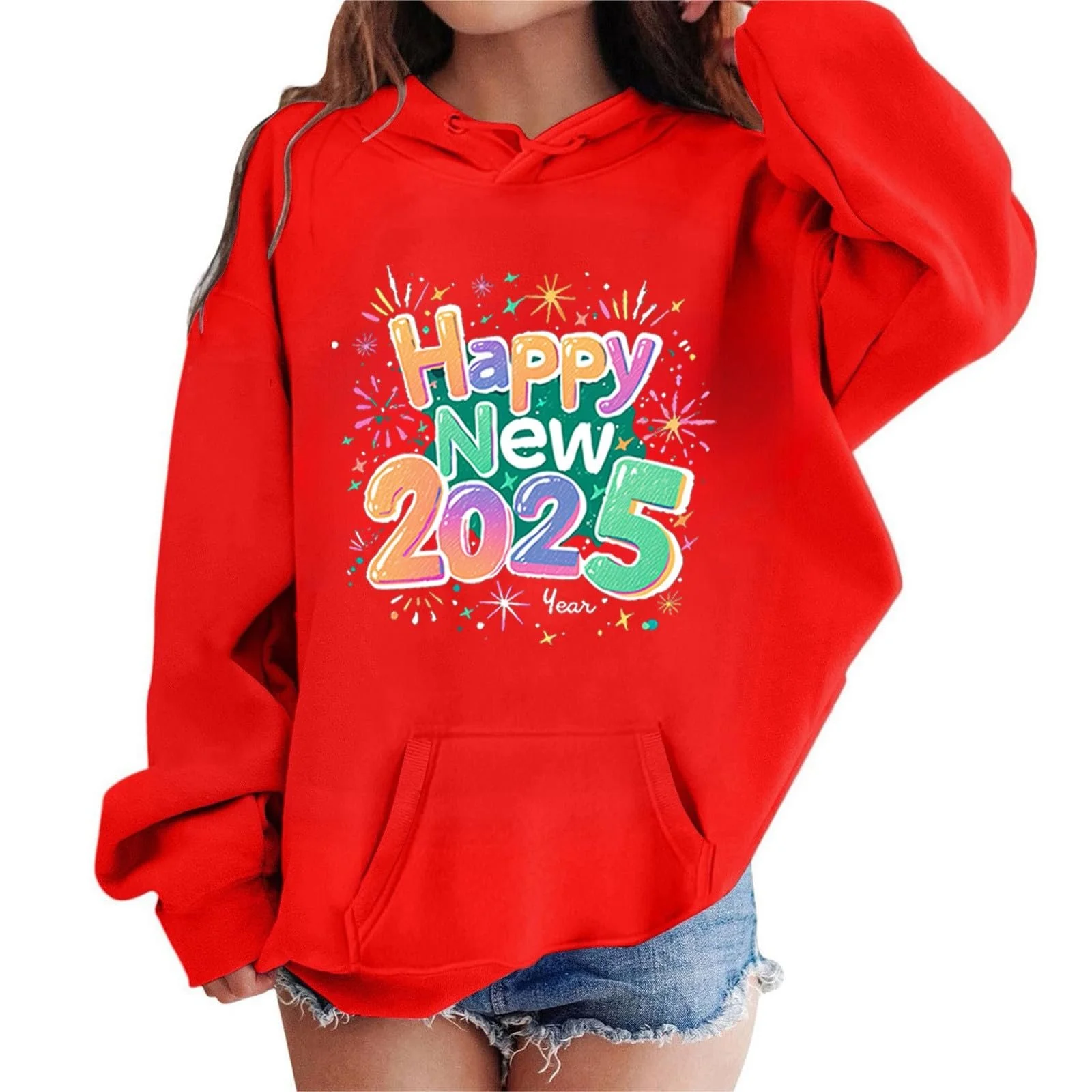 Худи Детский Рождество Унисекс Худи Короткий Пуловер 2025 Веселый Длинный Рукав Пуловер Оверсайз Рубашки, фото №3