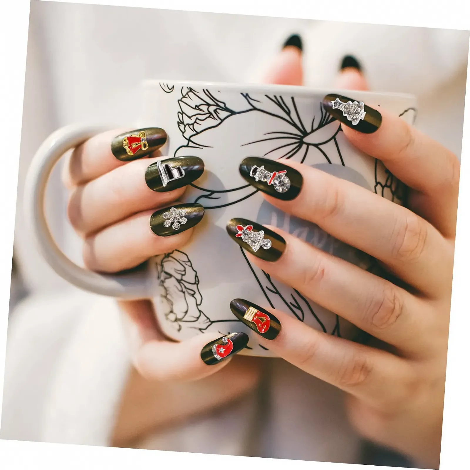 Украшения для ногтей LALAFINA Рождественские из сплава со снежинками, стразы для ногтей, аксессуары для украшения ногтей, фото №7