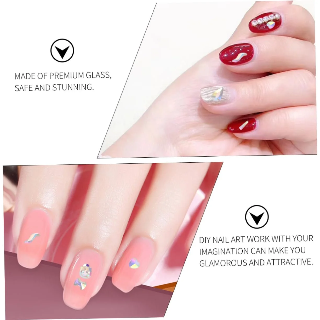 Стразы Плоские MERRYHAPY, 100 шт., для Маникюра, Разные Размеры и Формы, фото №9