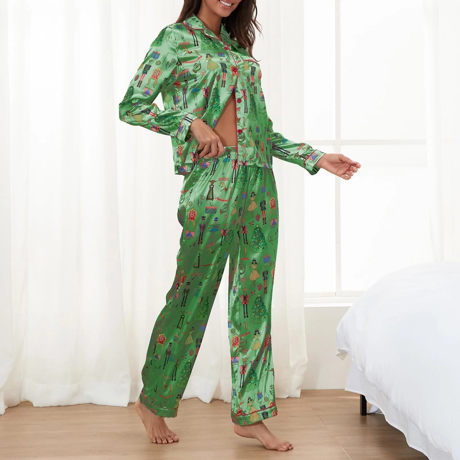 Комплект пижам Achlibe с рождественским принтом елки, фото №4 Комплект пижам Achlibe с рождественским принтом елки, фото №4