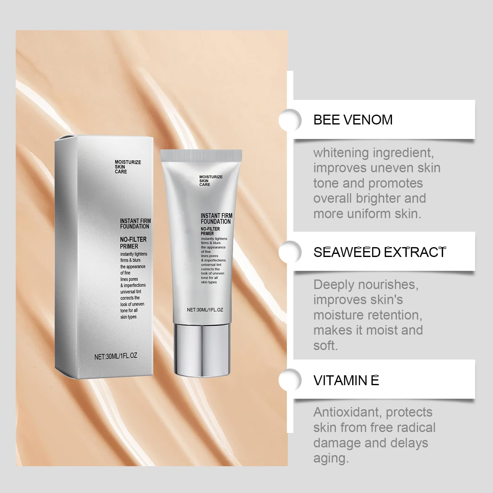 Тональный крем Colour Changing Foundation для зрелой кожи увлажняющий водостойкий легкий стойкий (1 шт, 30 мл), фото №3 Тональный крем Colour Changing Foundation для зрелой кожи увлажняющий водостойкий легкий стойкий (1 шт, 30 мл), фото №3