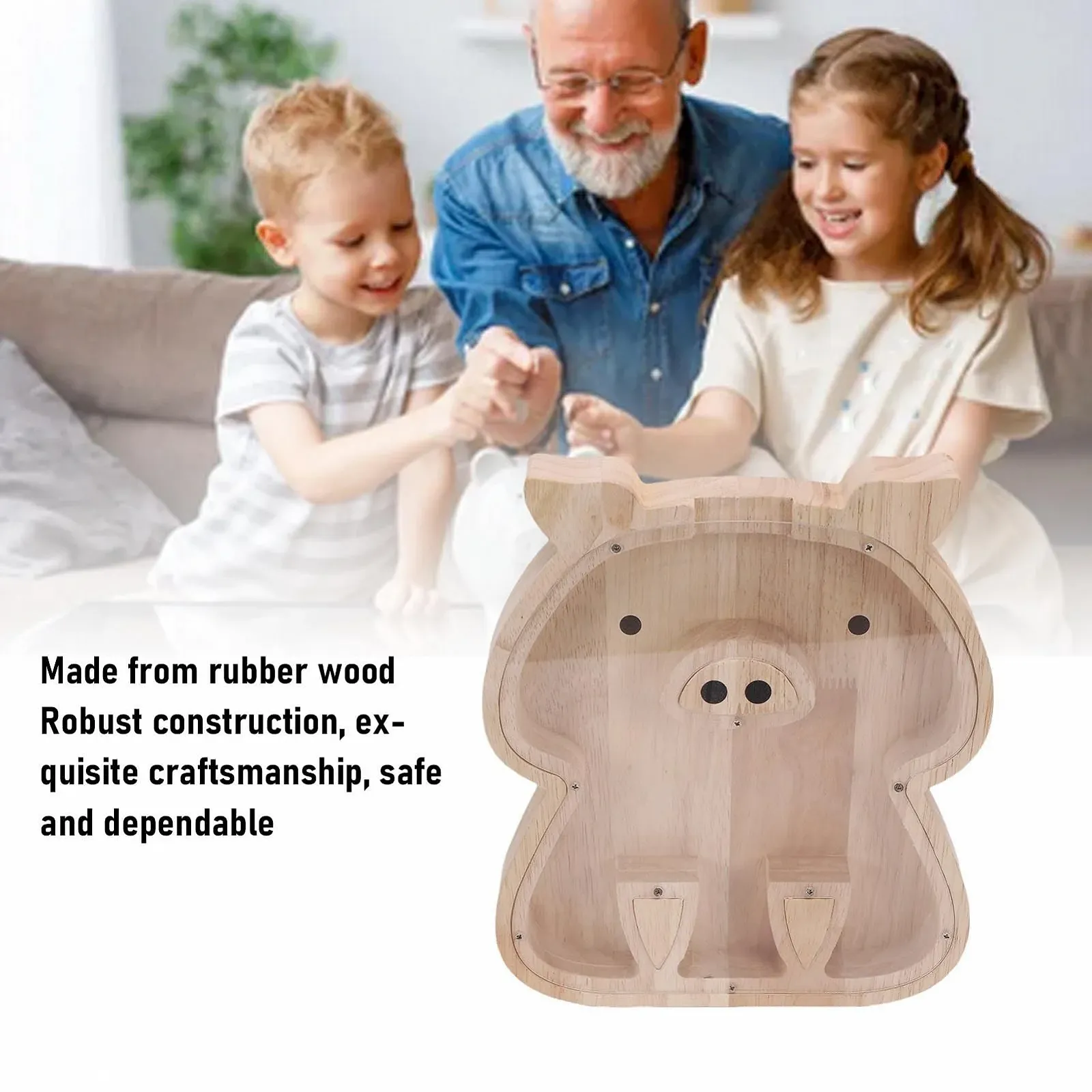 Скарбничка Pssopp з каучукового дерева та акрилу, фото №7