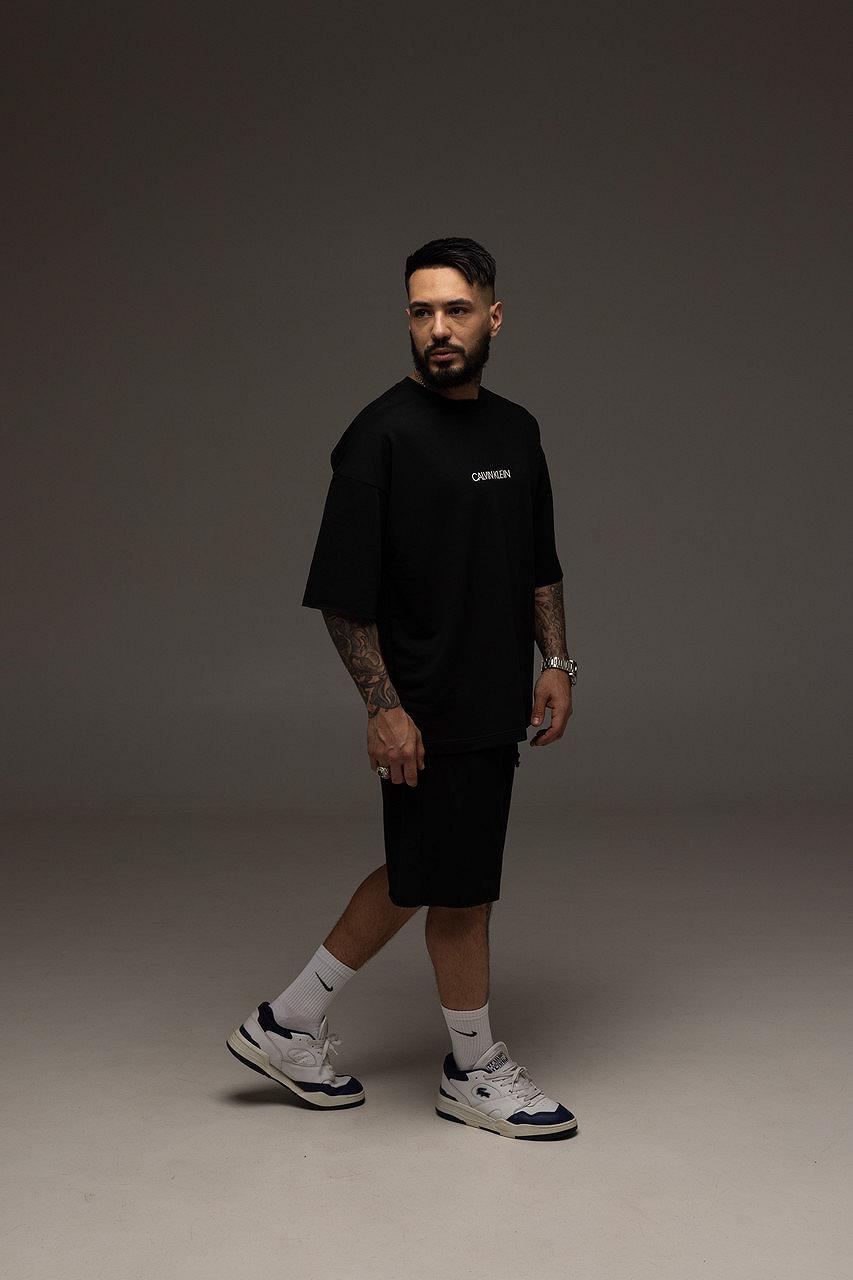 Костюм мужской летний черный Calvin Klein Стильный оверсайз на лето Базовый комплект для мужчины, фото №10