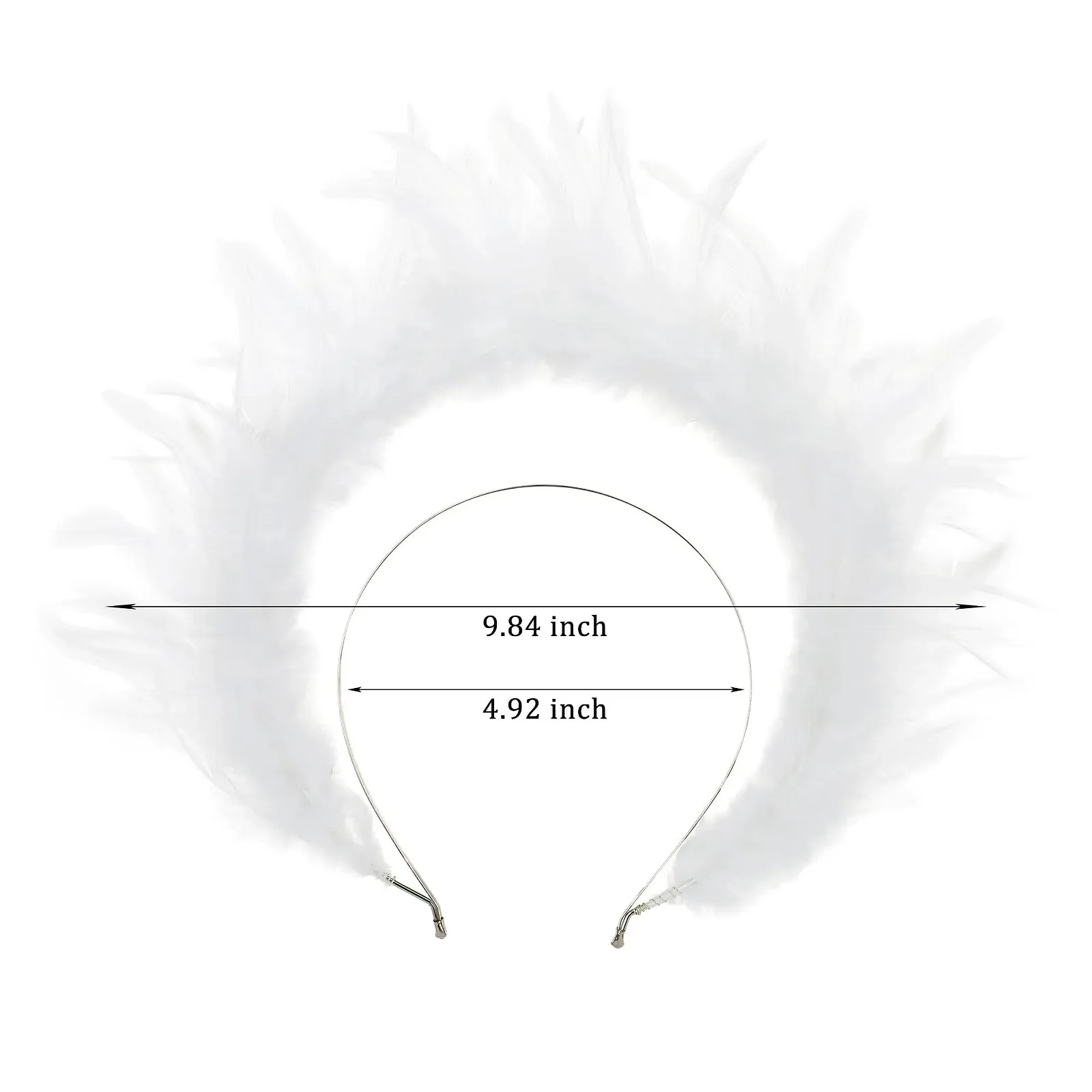 Обруч німб з білого пір'я, фото №4