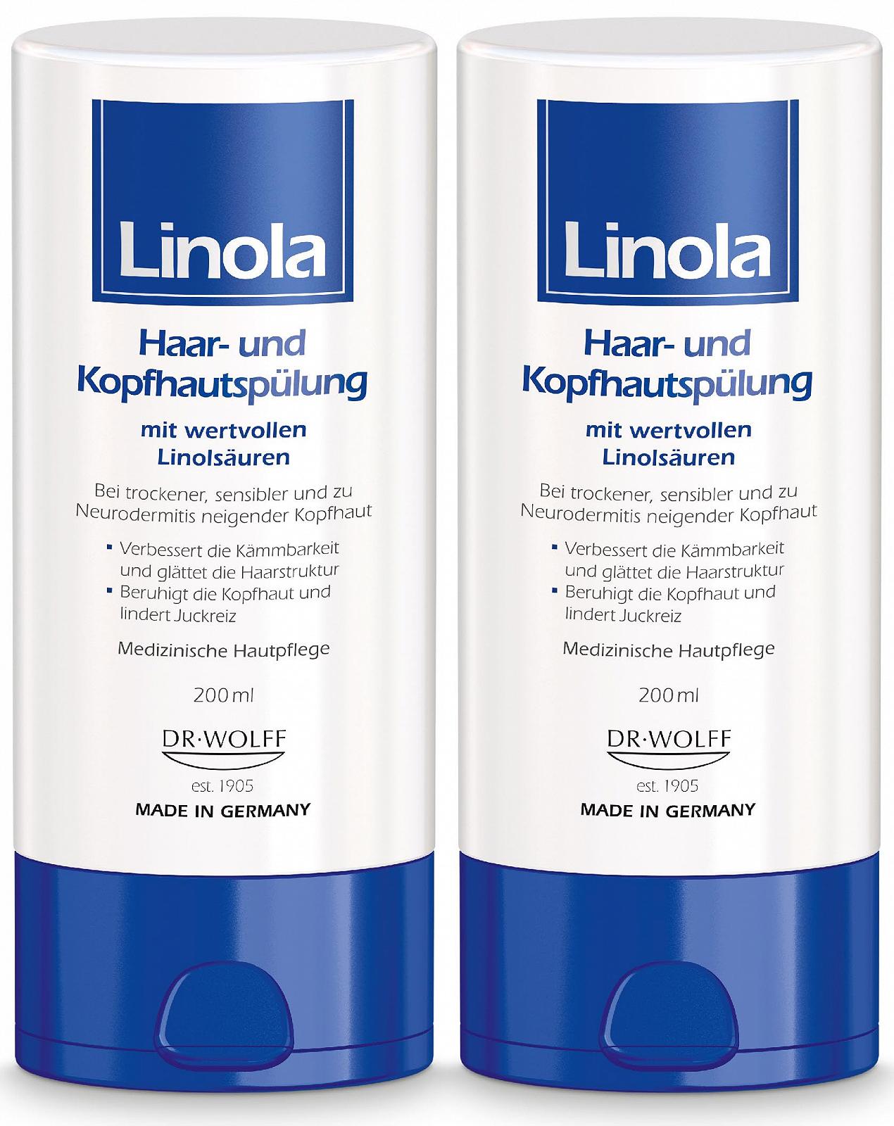 Кондиционер Linola Hair and Scalp 2 x 200 мл для сухой и чувствительной кожи головы, фото №1