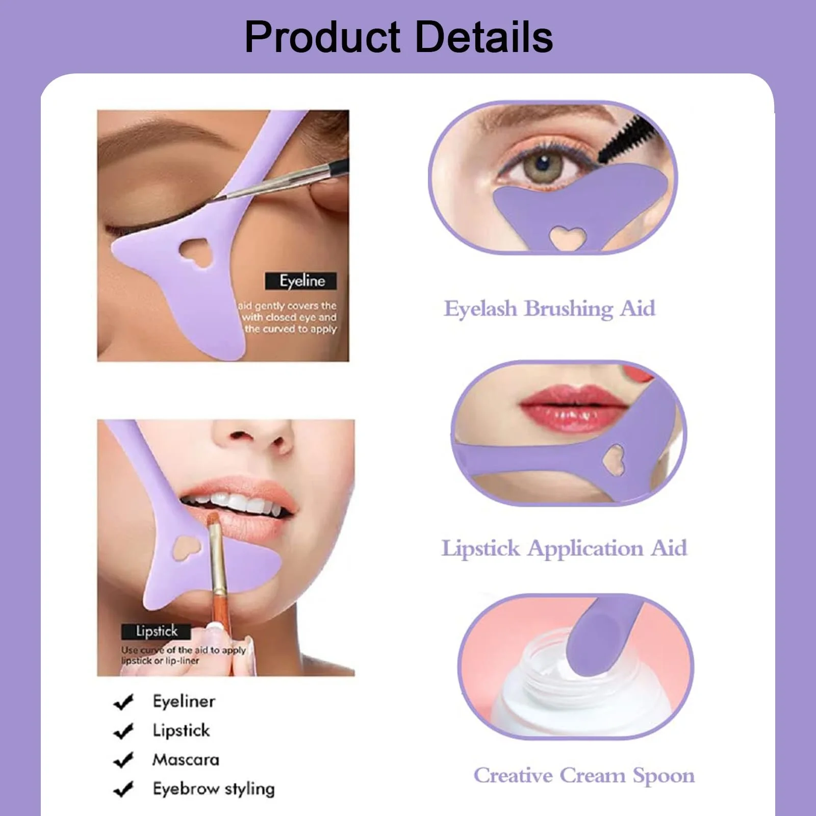 Набір Dfuqanb з 2 силіконових трафаретів для підводки очей для початківців, фото №3