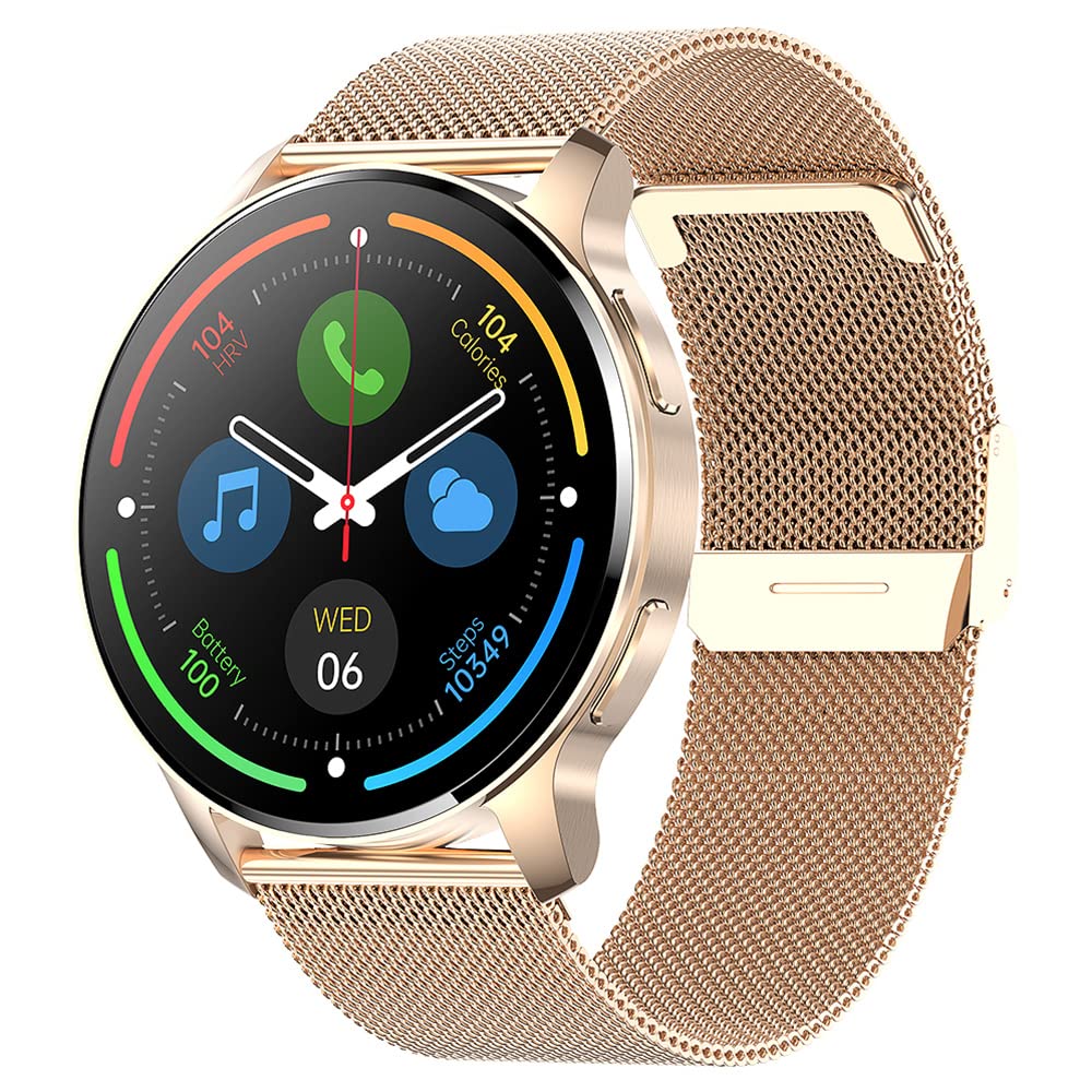 Смарт-годинник жіночий Круглий Rose Gold, роздільна здатність 360 x 360, IP67, монітор серцевого ритму SpO2, вимірювання артеріального тиску, 20 спортивних режимів, фото №1