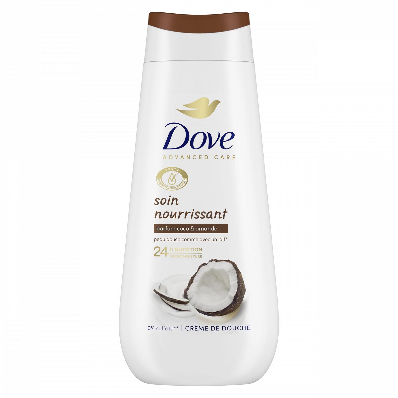 Крем-гель для душа DOVE Advanced Care аромат кокоса и миндаля питательный 12 х 225 мл, фото №2