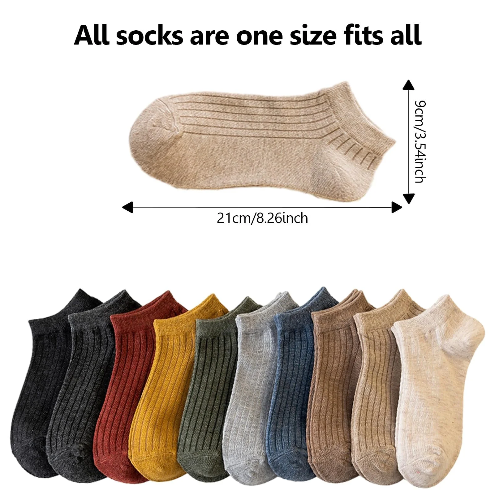 Жіночі шкарпетки Однотонні спортивні шкарпетки 10 пар, фото №2