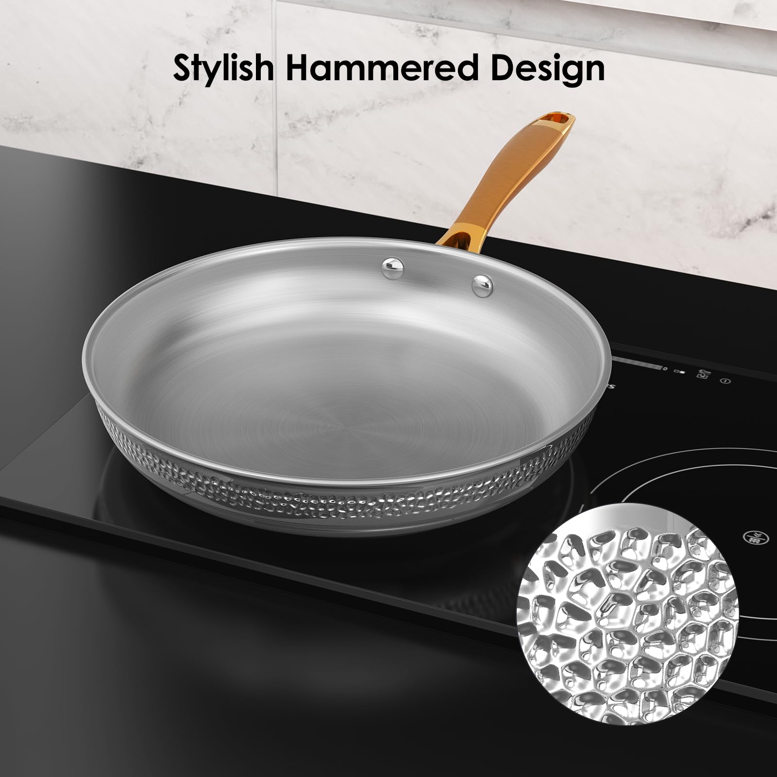 Набір Homaz life Stainless Steel Pots and Pans Set Три-шаровий Скляні кришки, фото №2