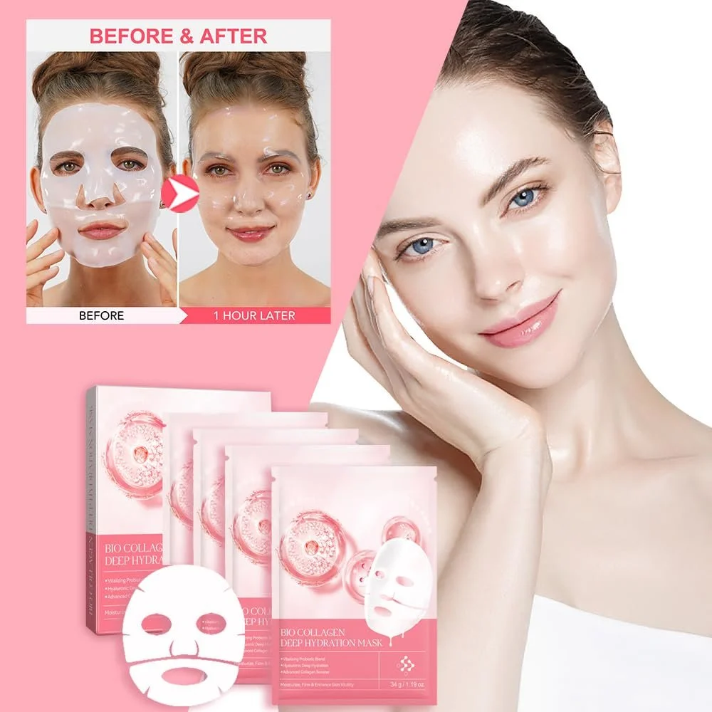 Маска для обличчя з колагеном (4 шт.) Зволожуюча, глибоке зволоження та підтяжка, фото №7 Маска для обличчя з колагеном (4 шт.) Зволожуюча, глибоке зволоження та підтяжка, фото №7