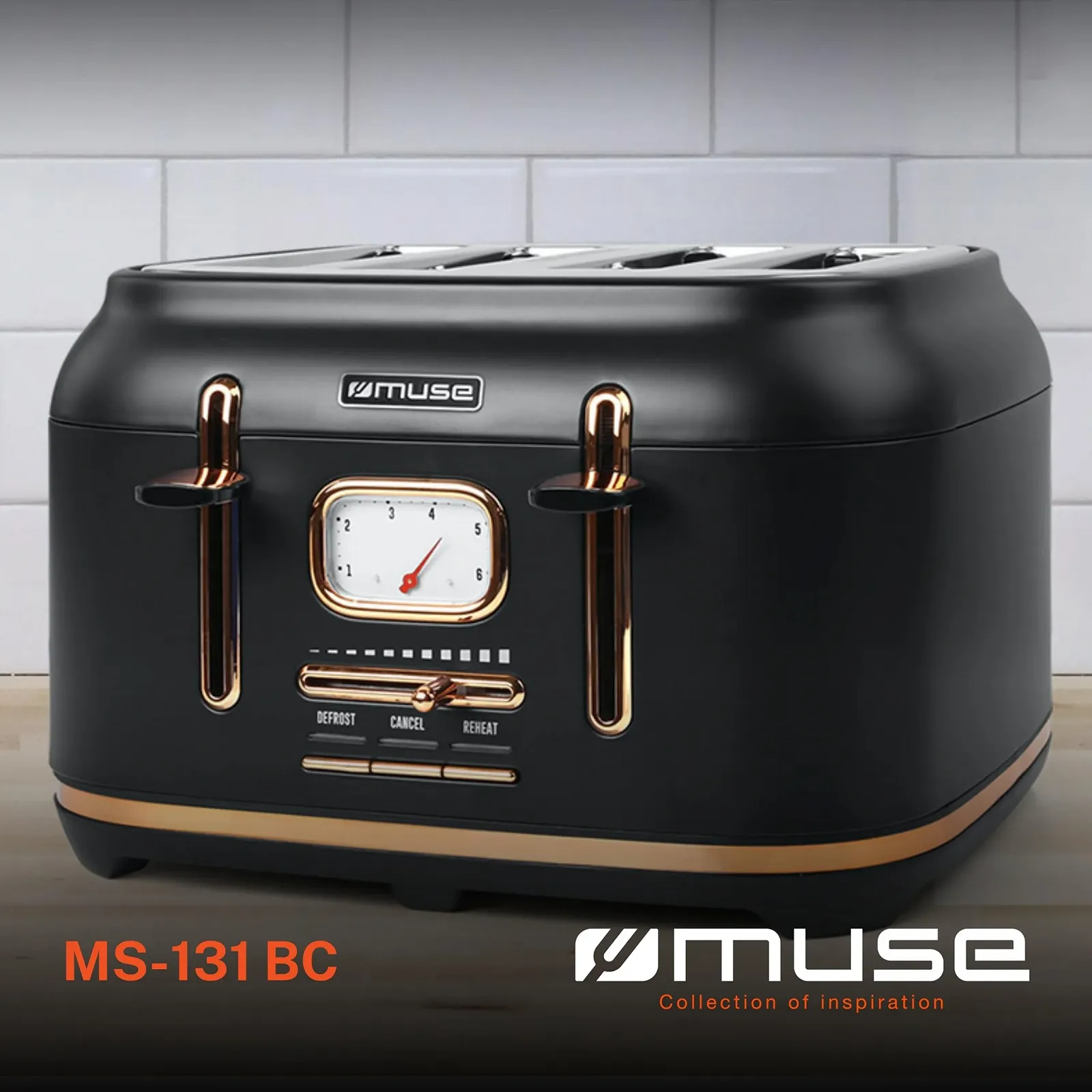 Тостер Muse MS-131 BC, чорний, фото №2 Тостер Muse MS-131 BC, чорний, фото №2