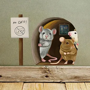 Наклейка на стіну Mouse Hole Skirting Board водонепроникна - Фото 1