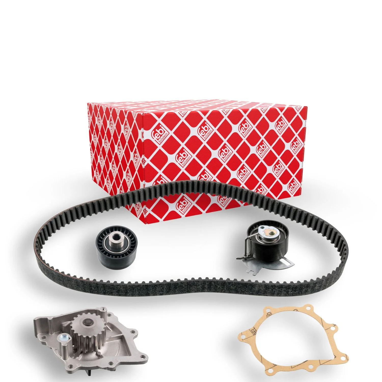 Водяний насос + комплект ременя ГРМ FEBI BILSTEIN 103081 для CITROËN FORD OPEL PEUGEOT, фото №1 Водяний насос + комплект ременя ГРМ FEBI BILSTEIN 103081 для CITROËN FORD OPEL PEUGEOT, фото №1